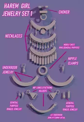 SEXY HAREM GIRL JEWELRY SET 1 3D print model