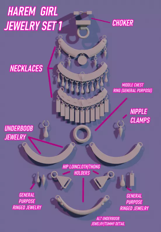 SEXY HAREM GIRL JEWELRY SET 1 3D print model_0