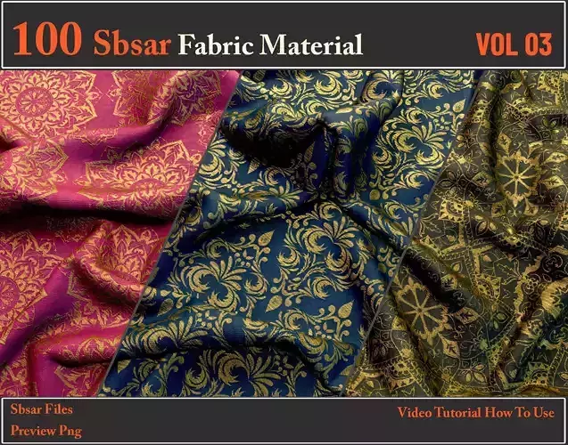 100 SBSAR Files Fabric Materials VOL 03 