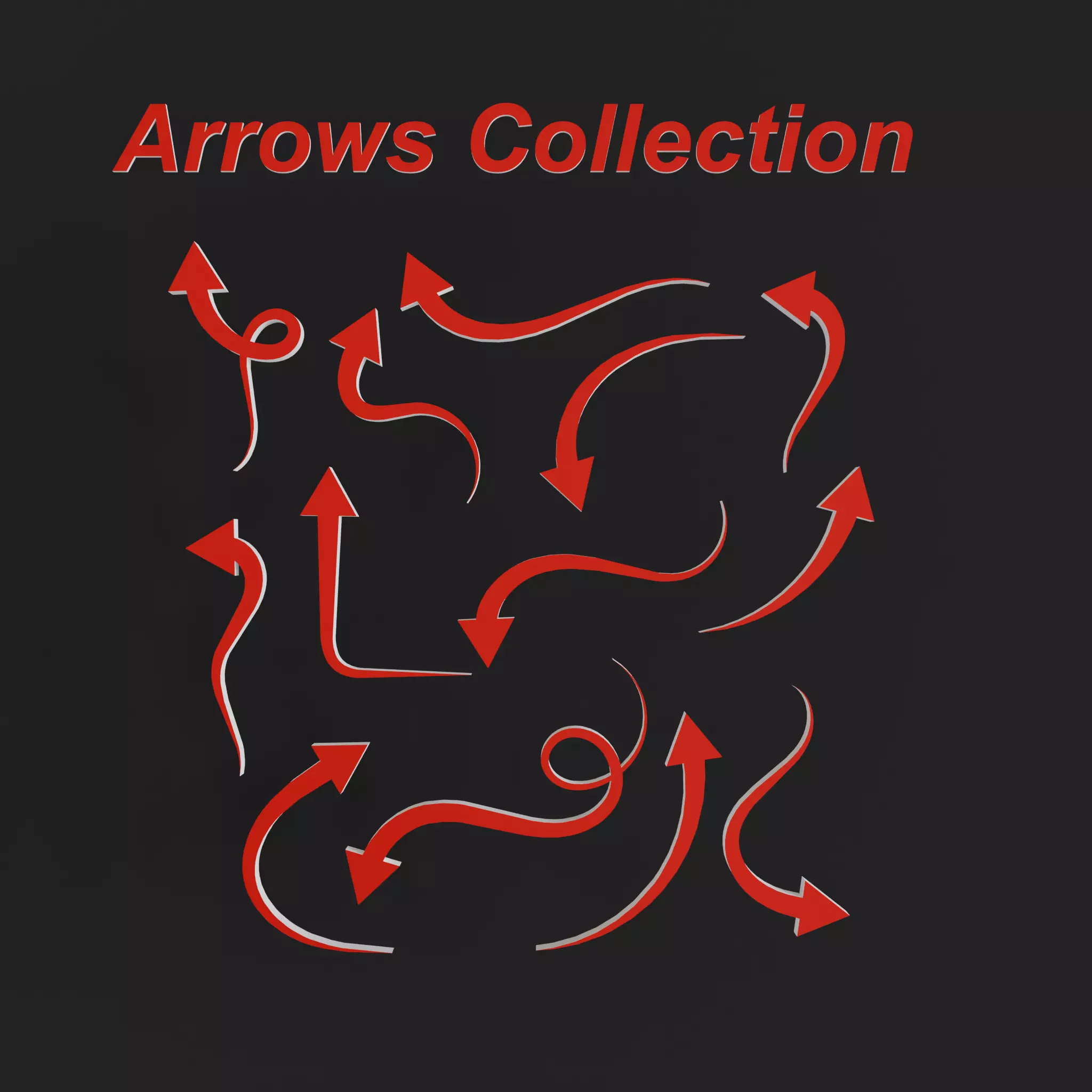 3d arrows collection Free 3D model
