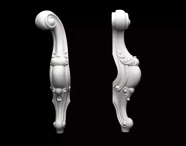 European carved furniture legs 04 3D print model