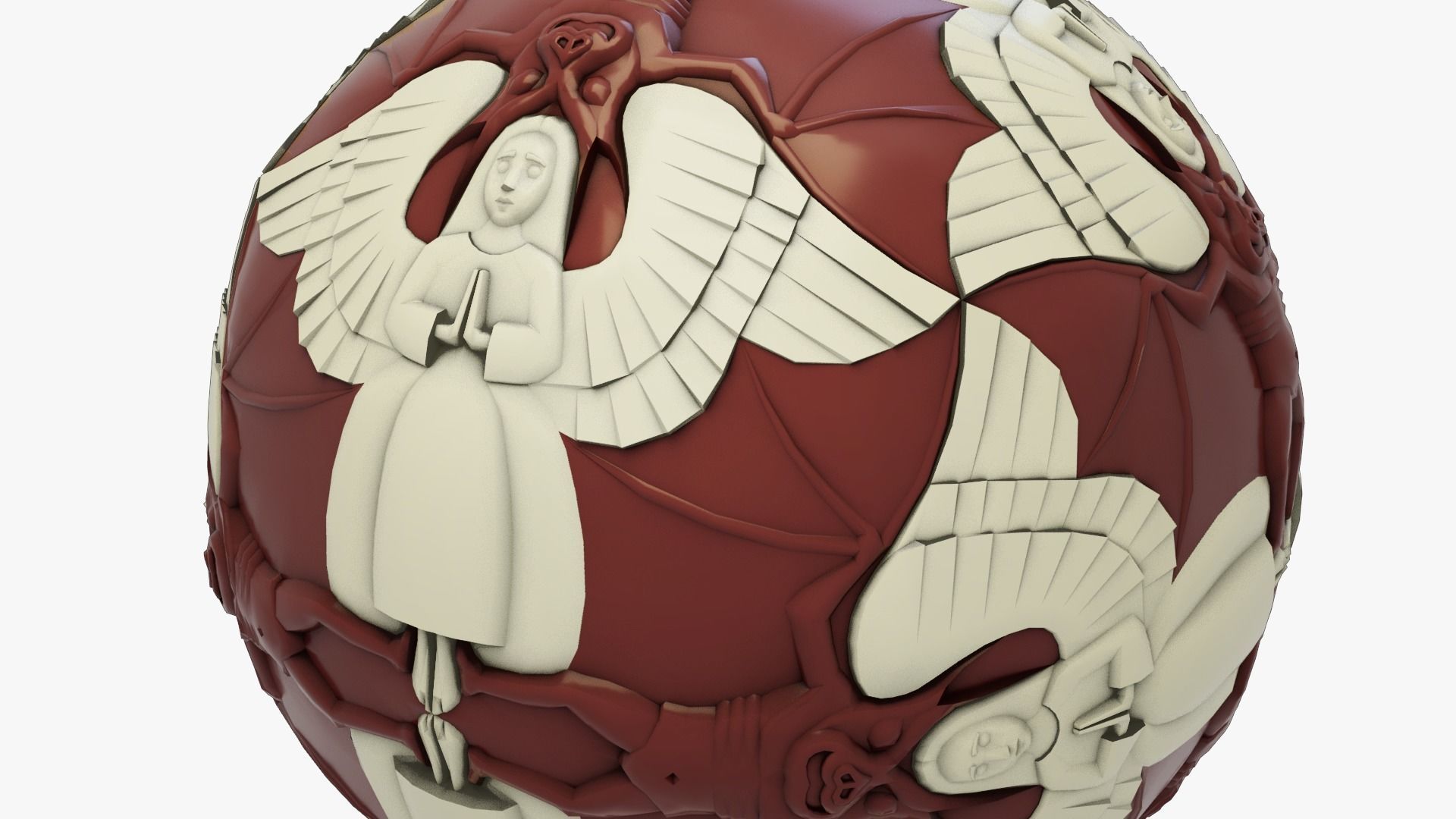 Angels and Devils TRANSFORMING - Escher Low-poly 3D model_3