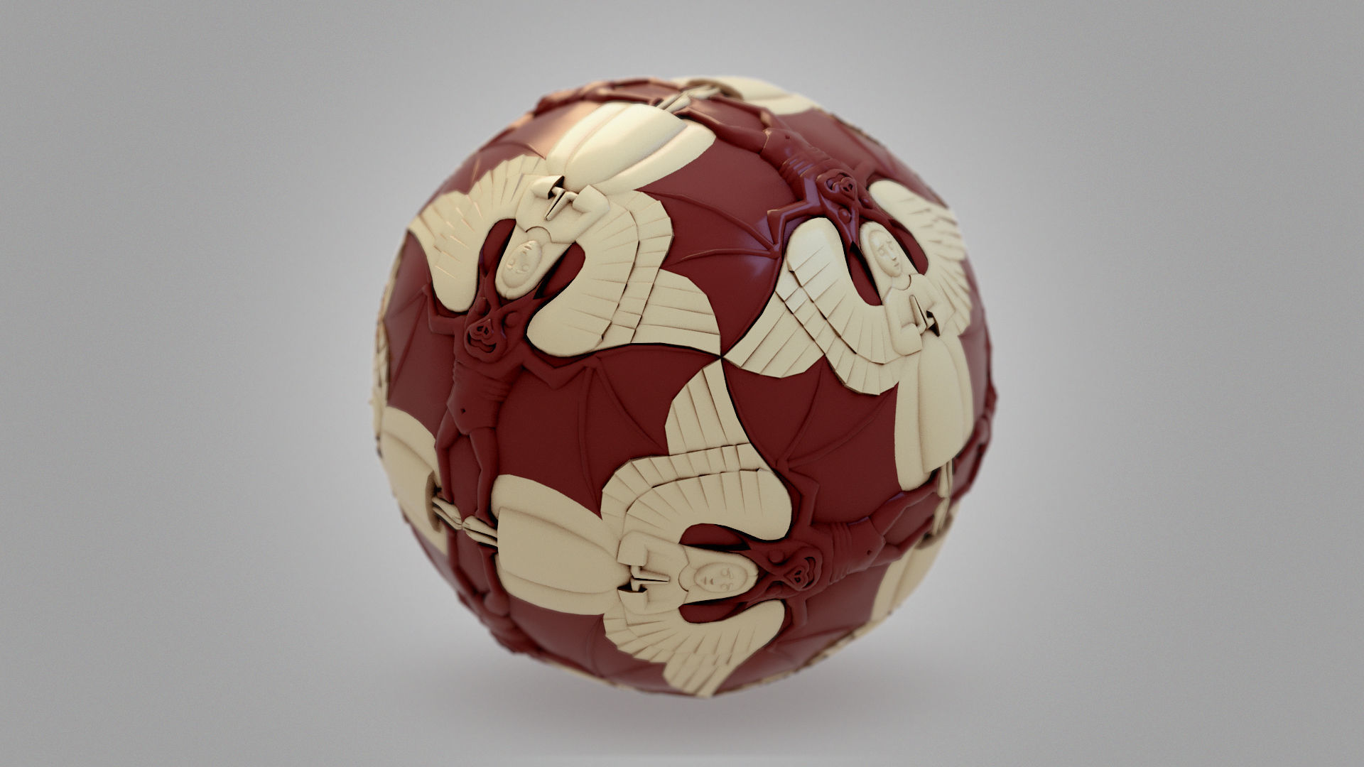 Angels and Devils TRANSFORMING - Escher Low-poly 3D model_8