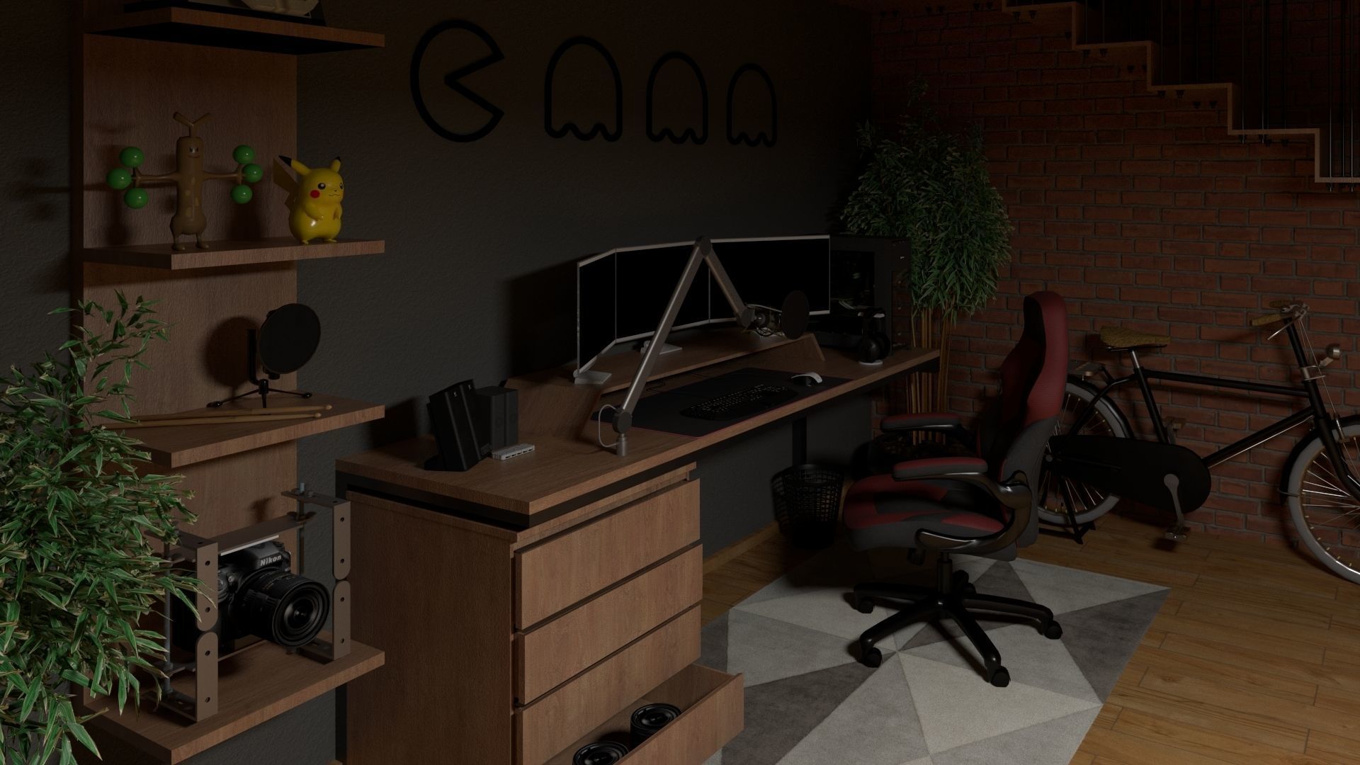 Gaming room 3D model_5