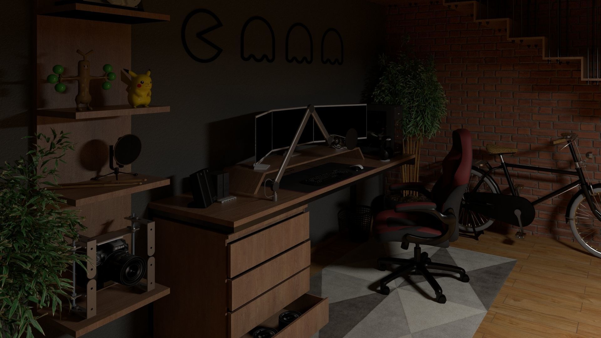 Gaming room 3D model_4