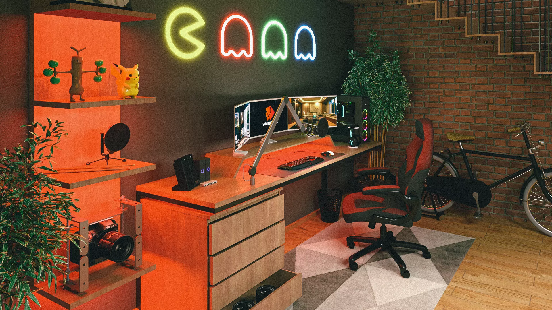 Gaming room 3D model_0