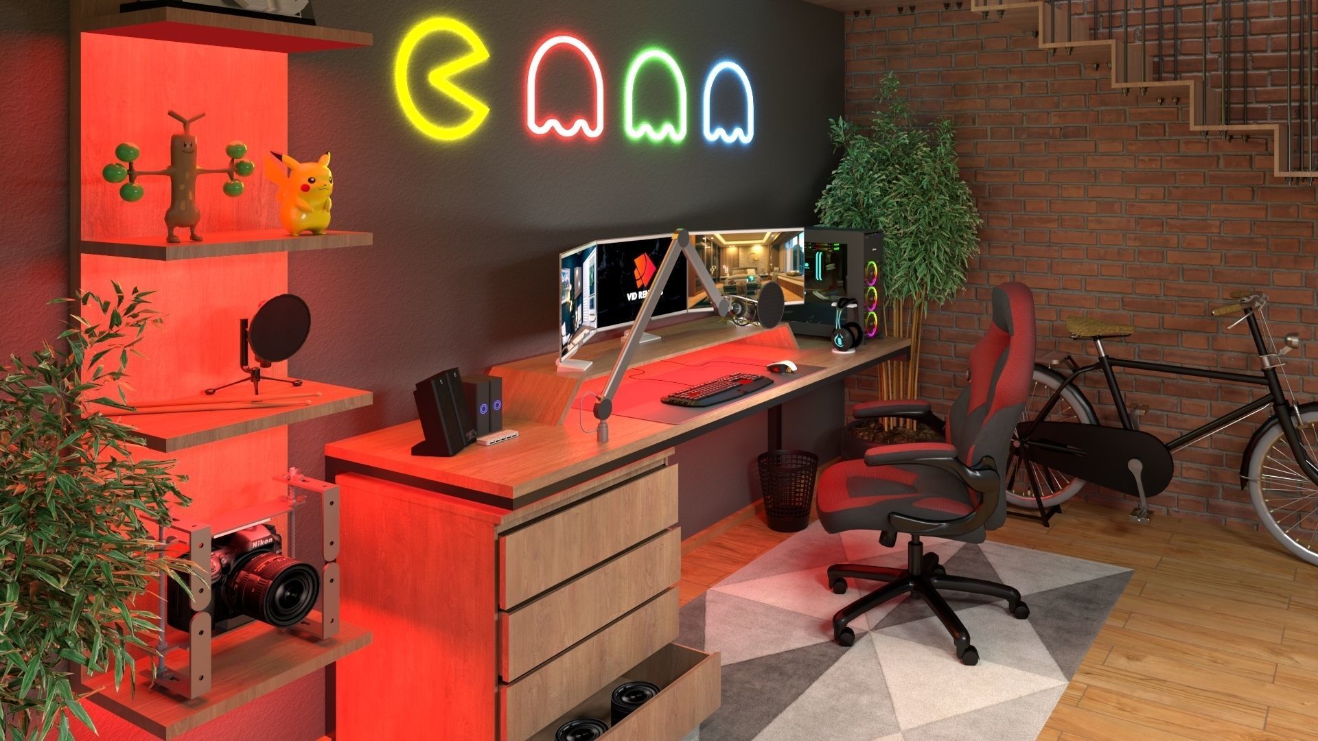 Gaming room 3D model_3