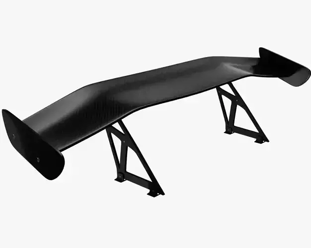 Carbon fiber Car Spoiler Low-poly 3D model