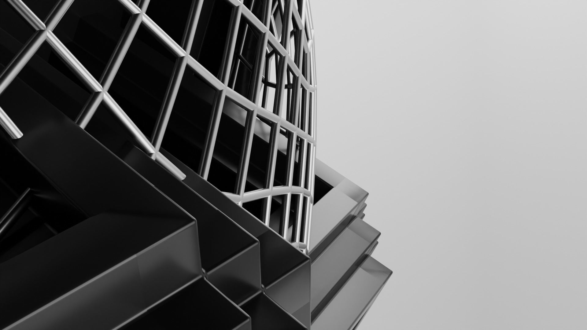 Geo cube Sculpture  Low-poly 3D model_4