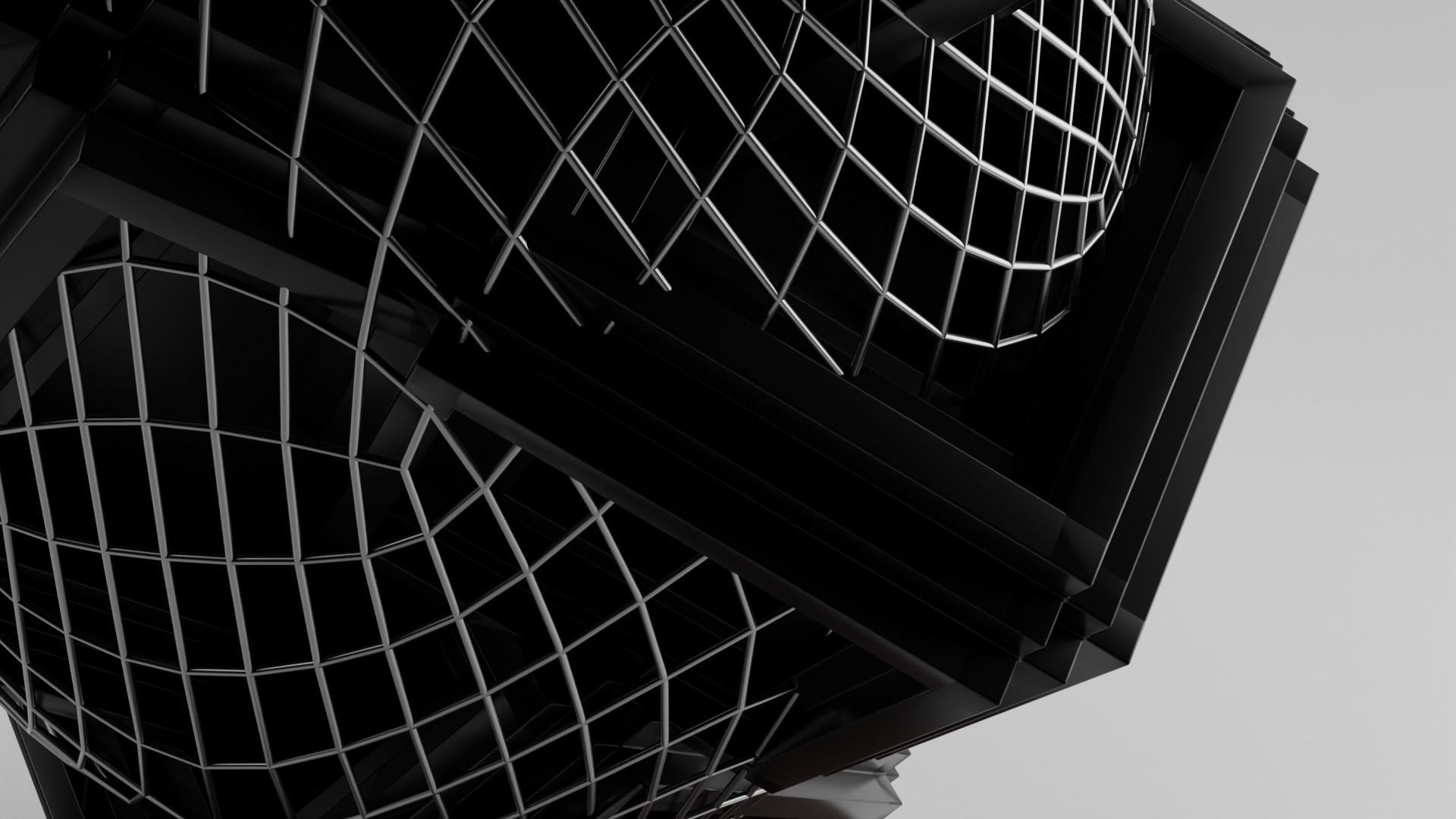 Geo cube Sculpture  Low-poly 3D model_3