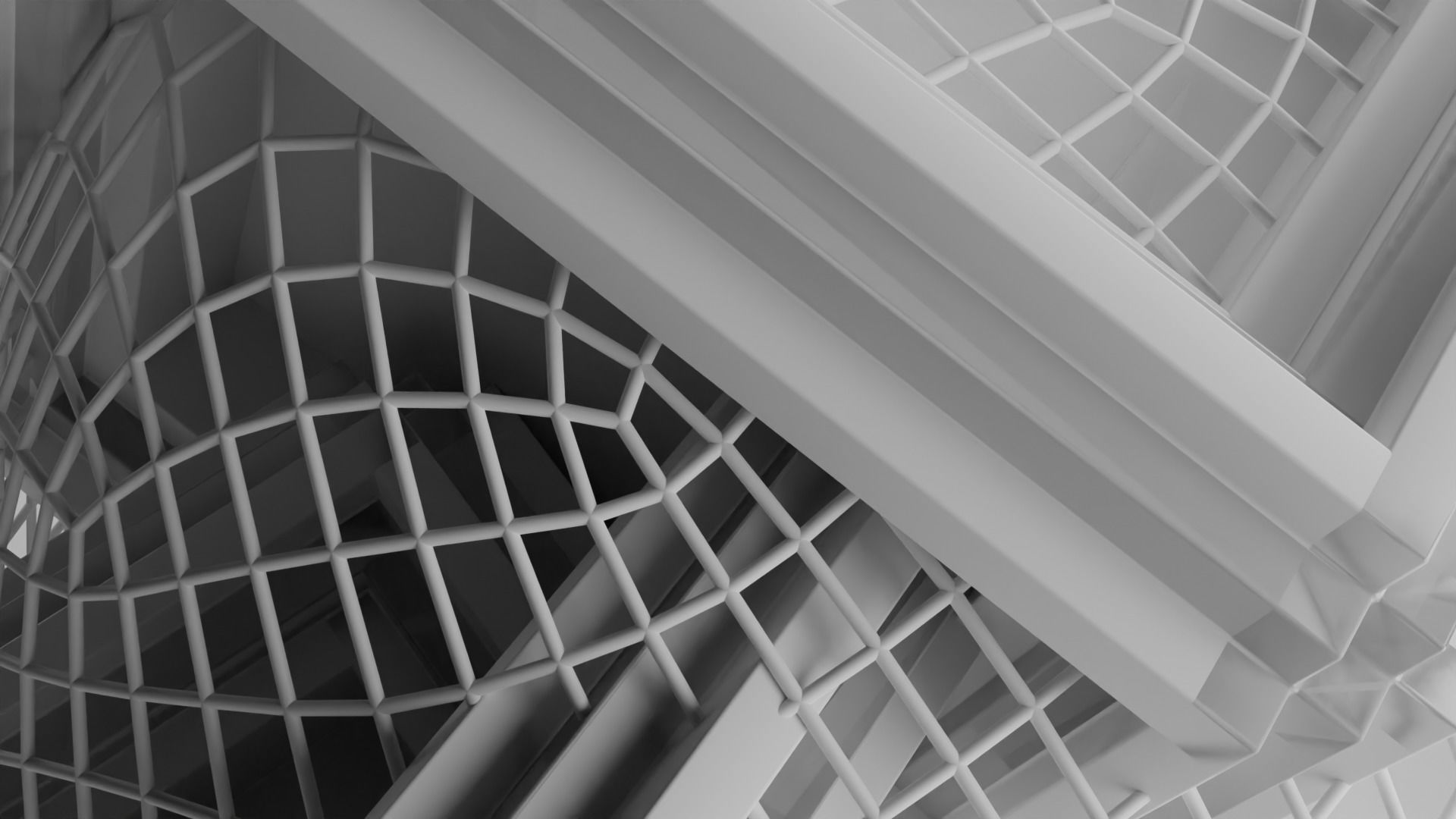 Geo cube Sculpture  Low-poly 3D model_5