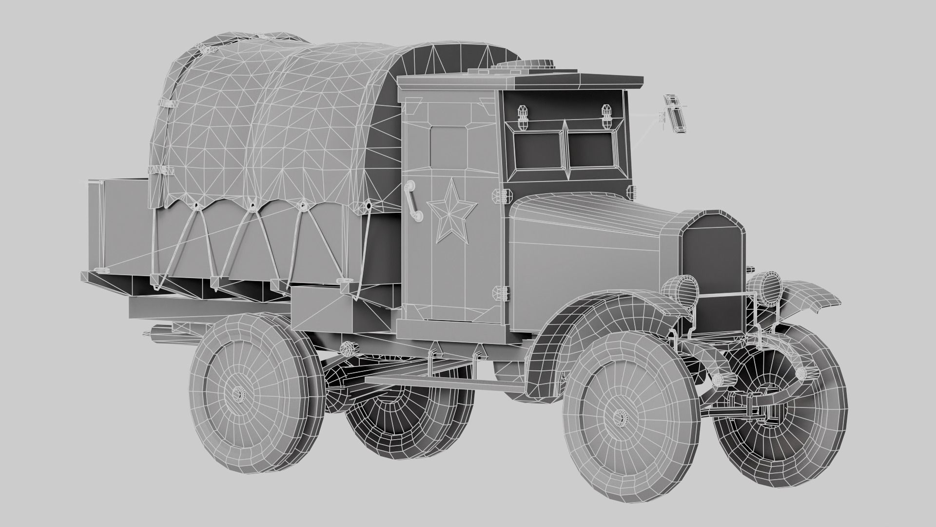 Post-apocalypse battle car truck da1 Low-poly 3D model_16