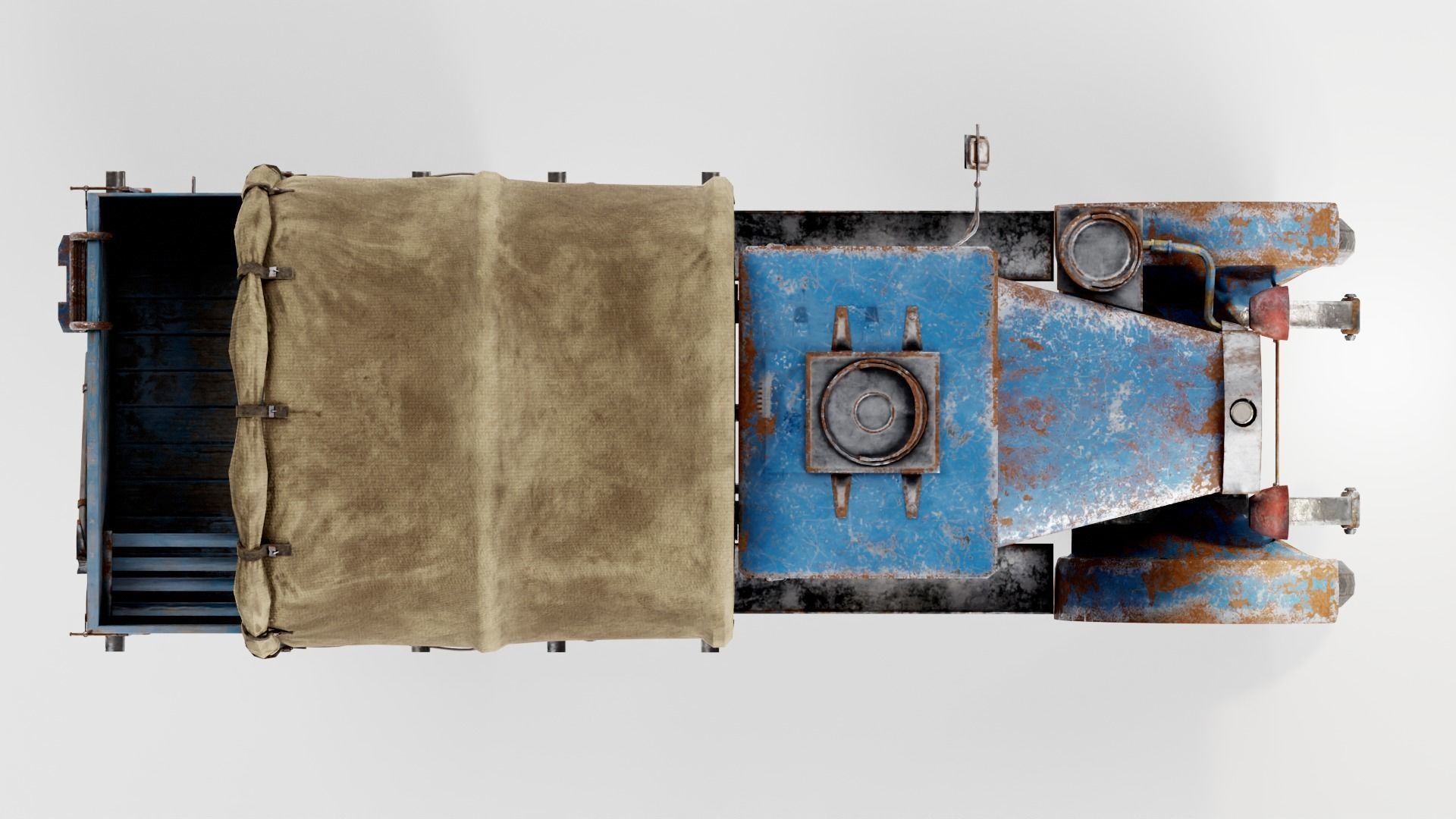 Post-apocalypse battle car truck da1 Low-poly 3D model_11