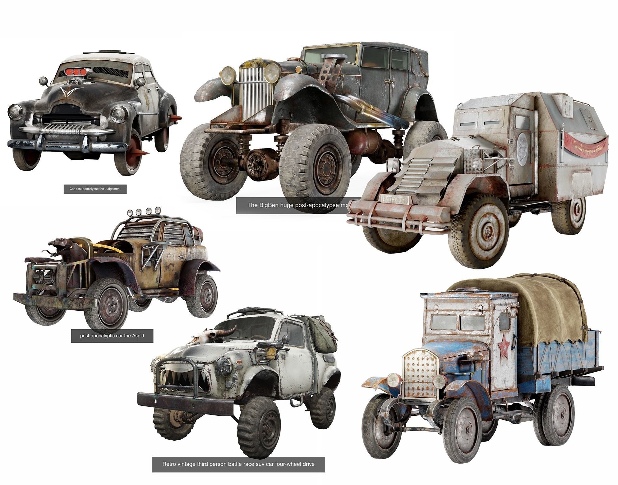 Big collection of post-apocalypse battle car da1 _8