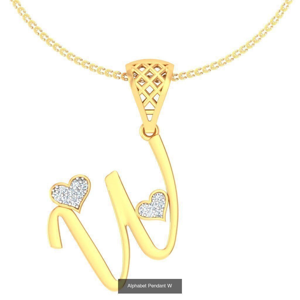 26 Alphabet Heart Pendant 3D Model Collection_18