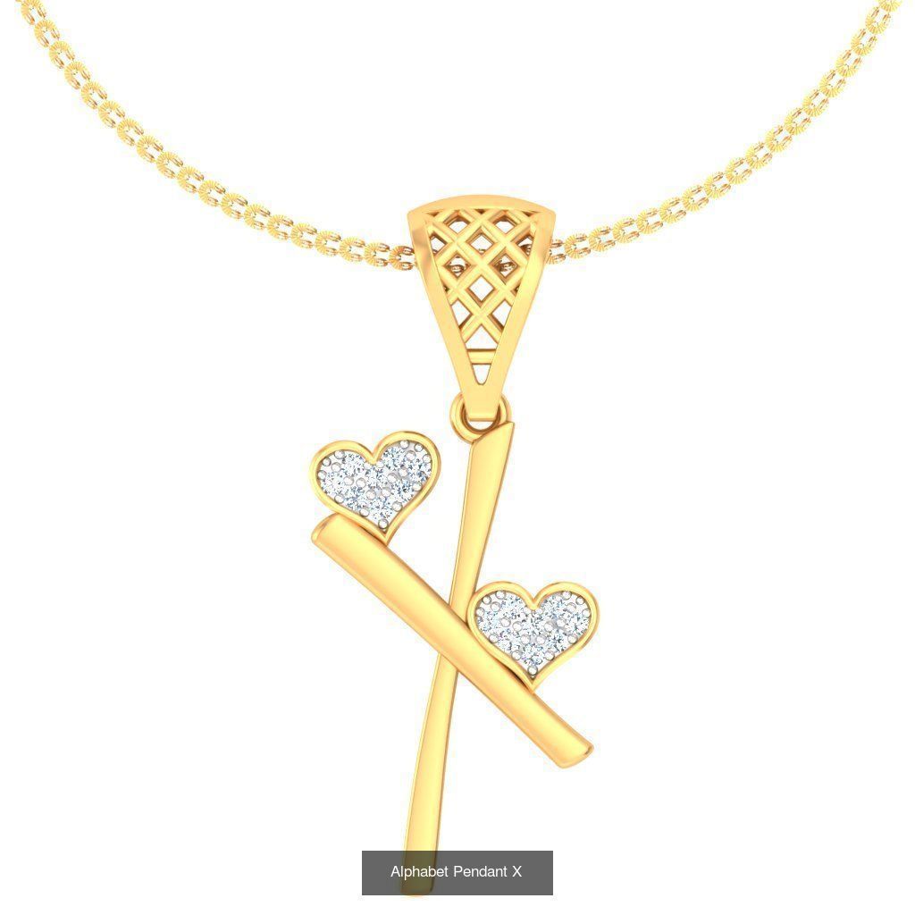 26 Alphabet Heart Pendant 3D Model Collection_19