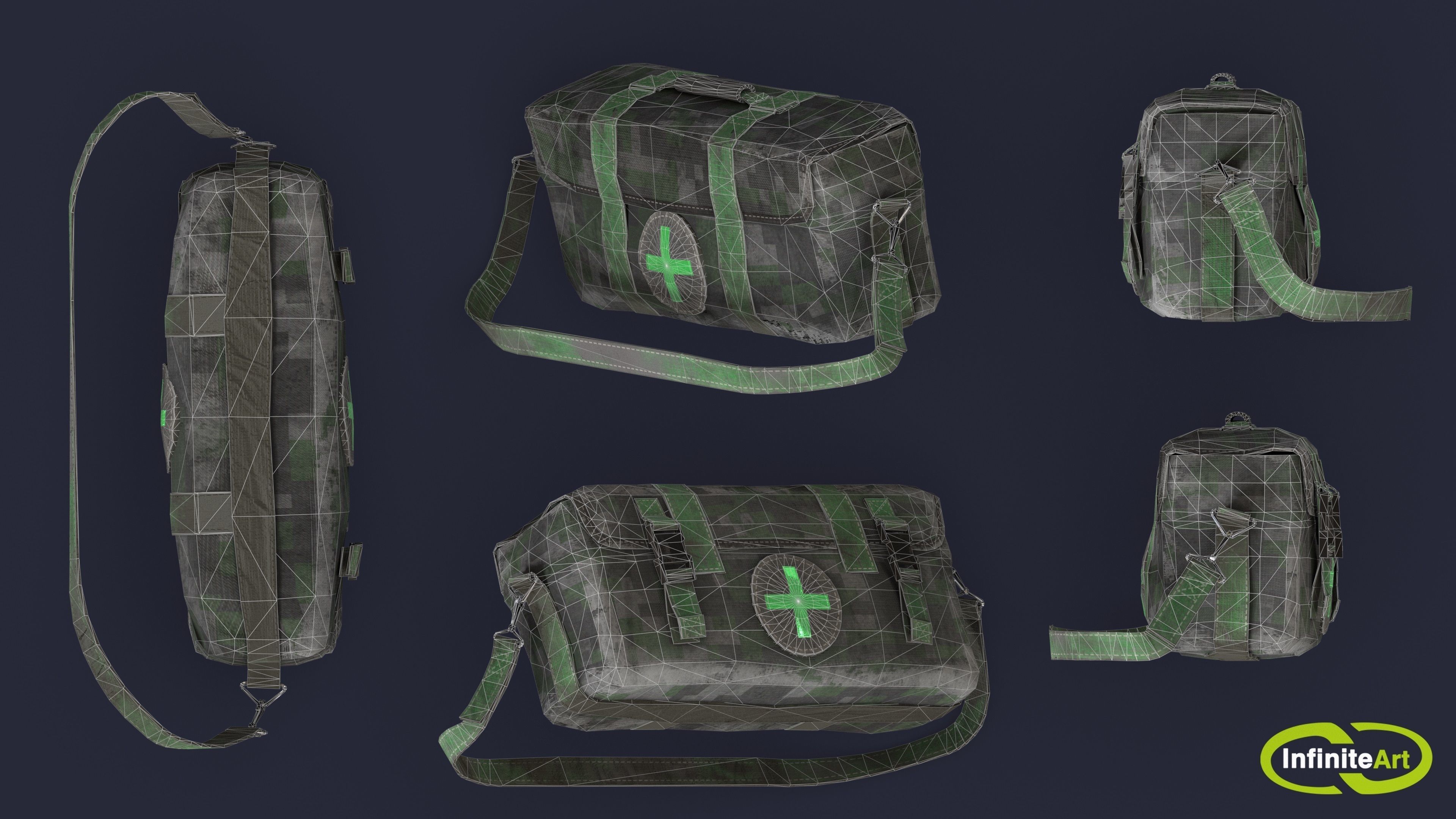 Medical Bag Low-poly 3D model_5