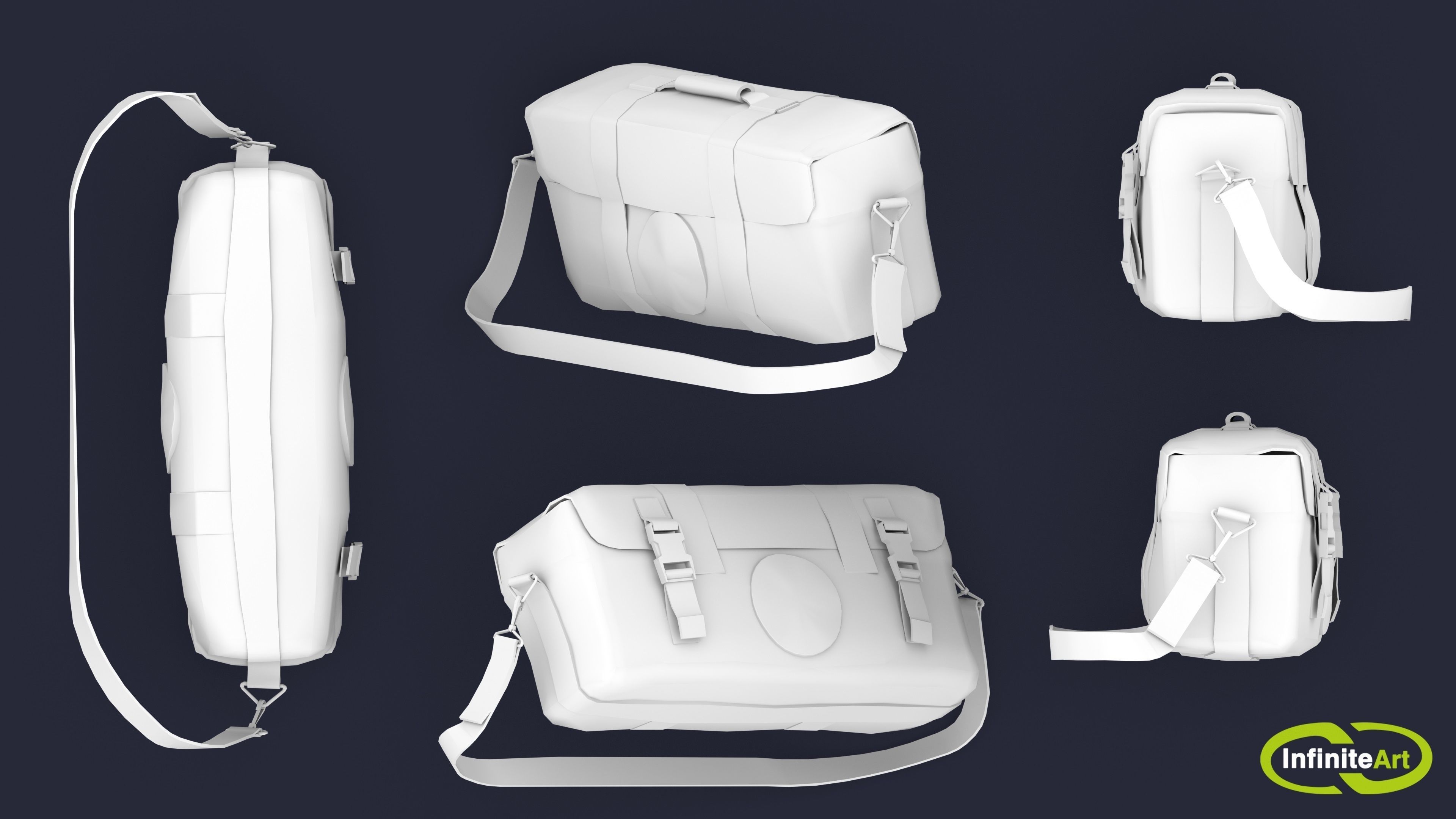 Medical Bag Low-poly 3D model_6