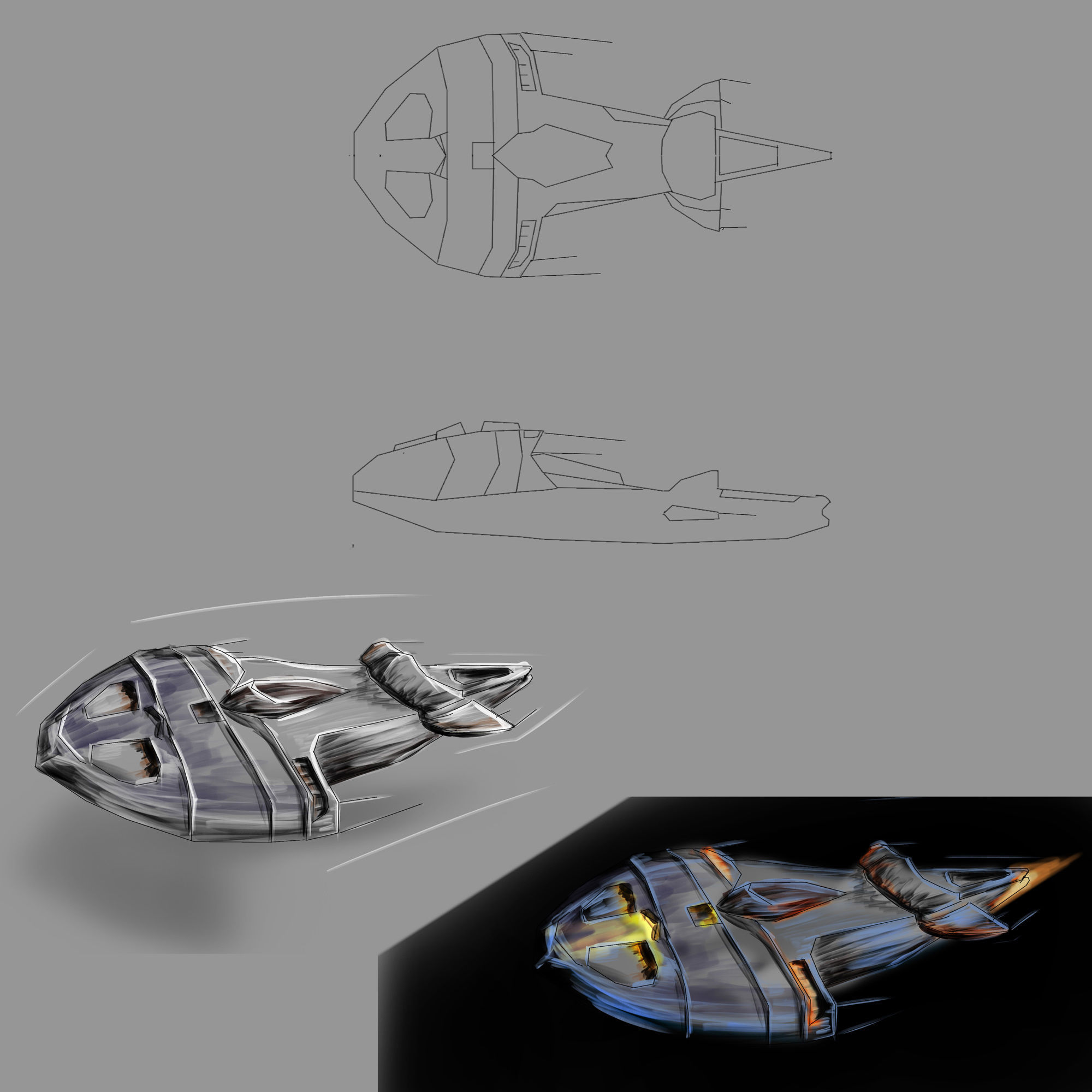 circle ship fbx Free low-poly 3D model_2