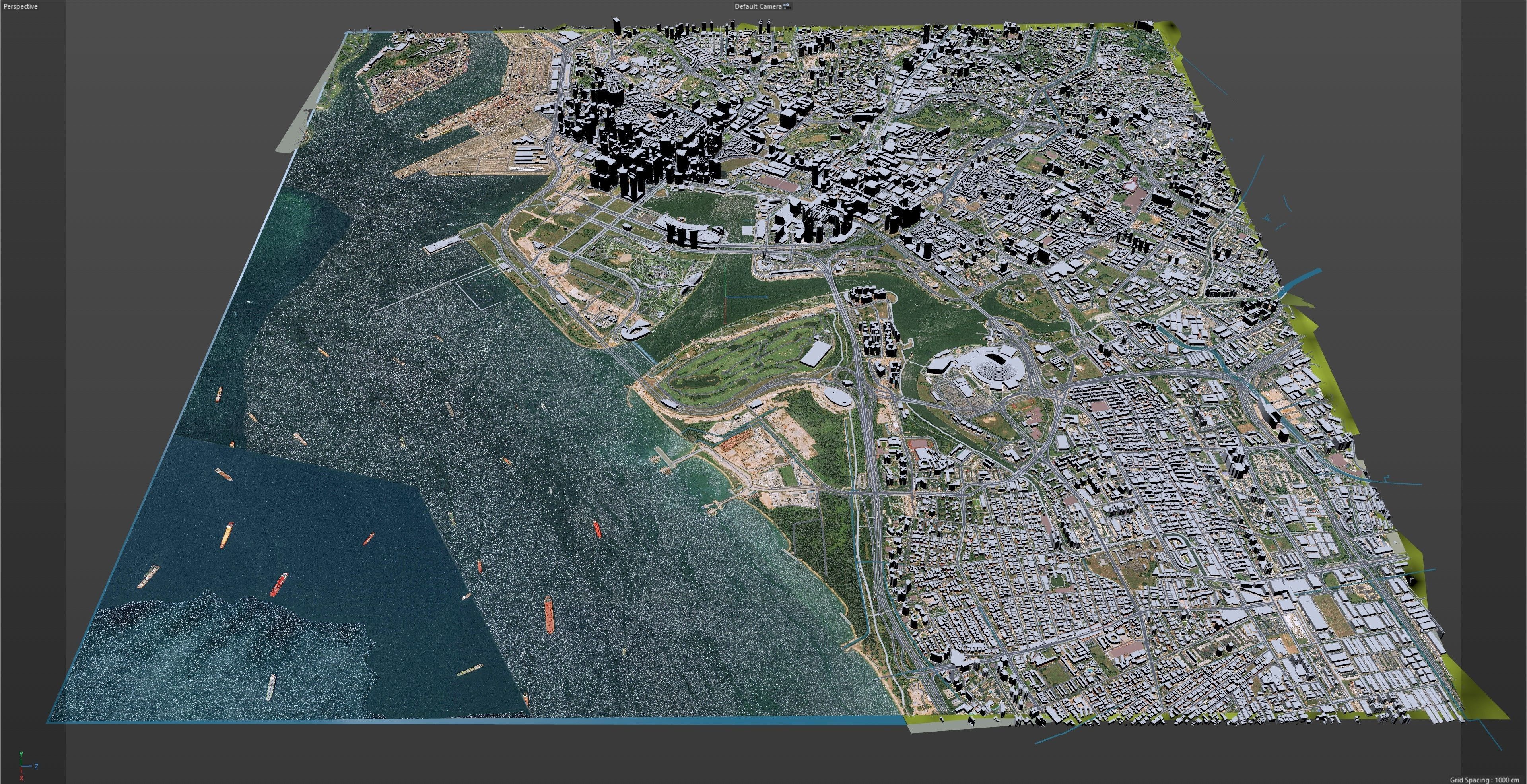 Singapore Downtown Low-poly 3D model_10