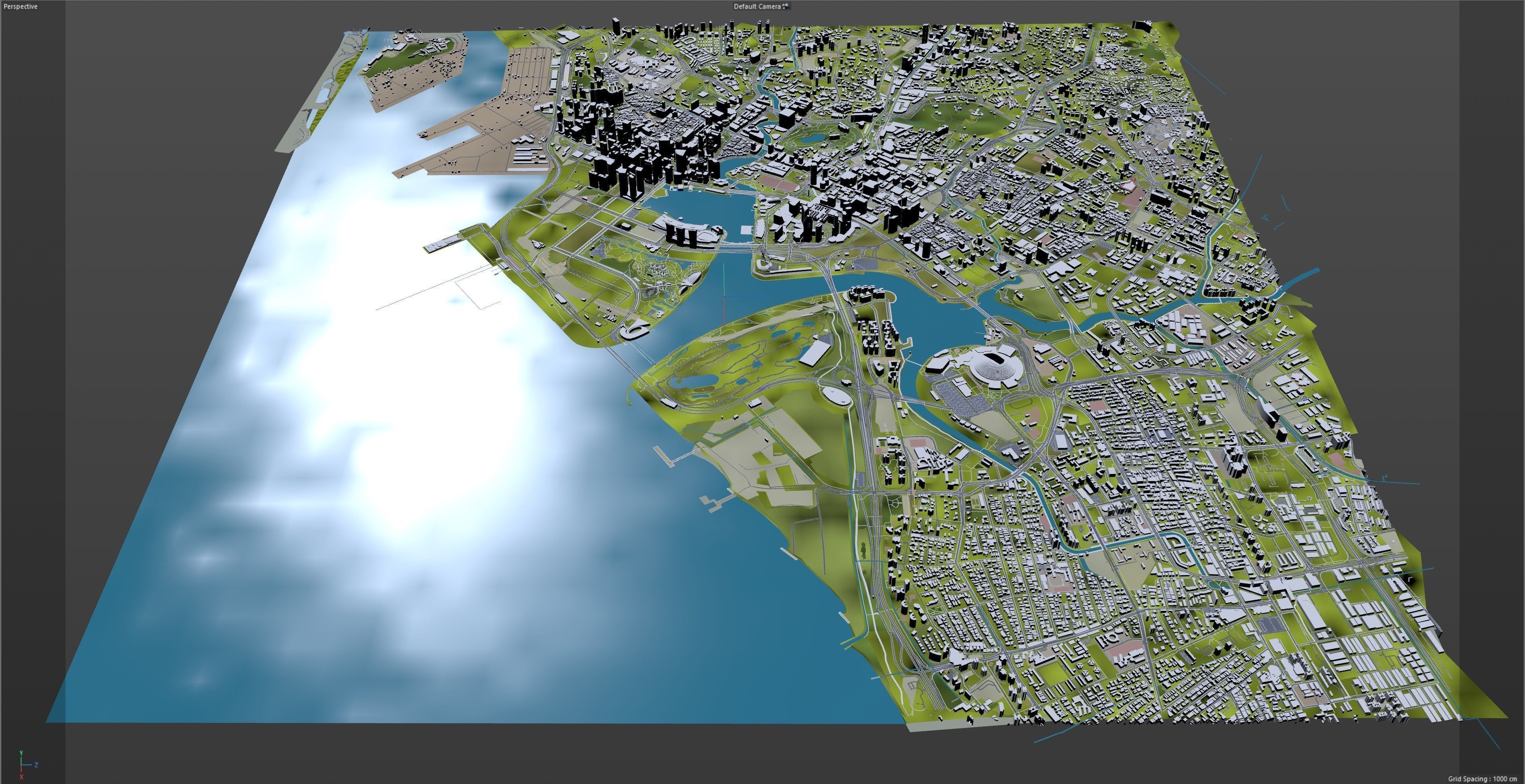 Singapore Downtown Low-poly 3D model_11