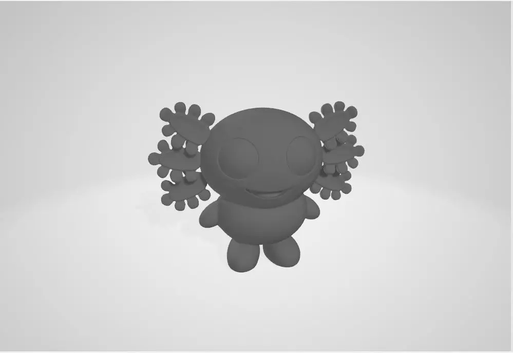 Axolot obj snowman Free low-poly 3D model