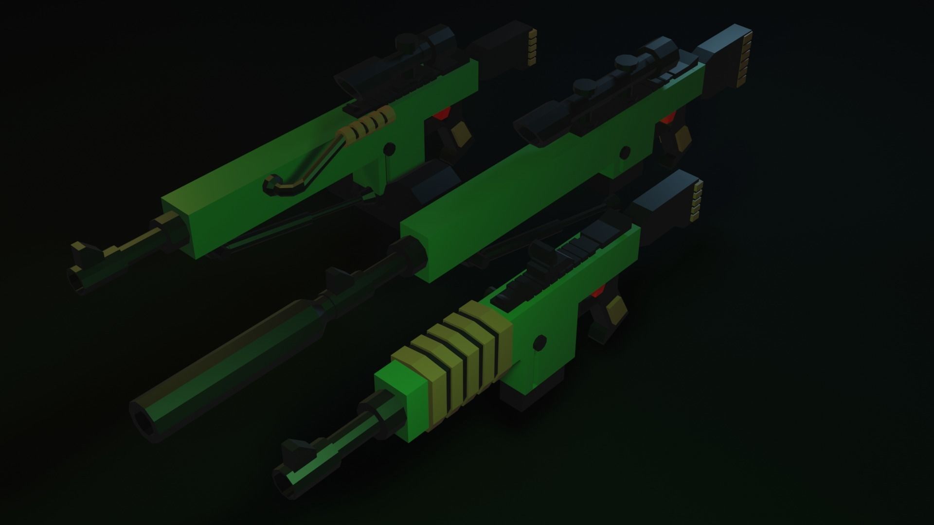 3d Game Ready Low-Poly Weapons two Low-poly 3D model_3
