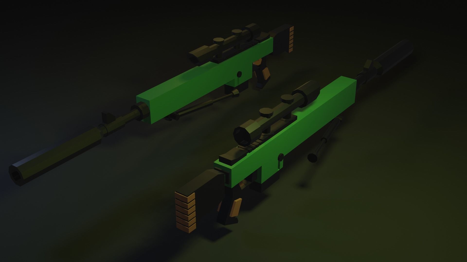 3d Game Ready Low-Poly Weapons two Low-poly 3D model_2