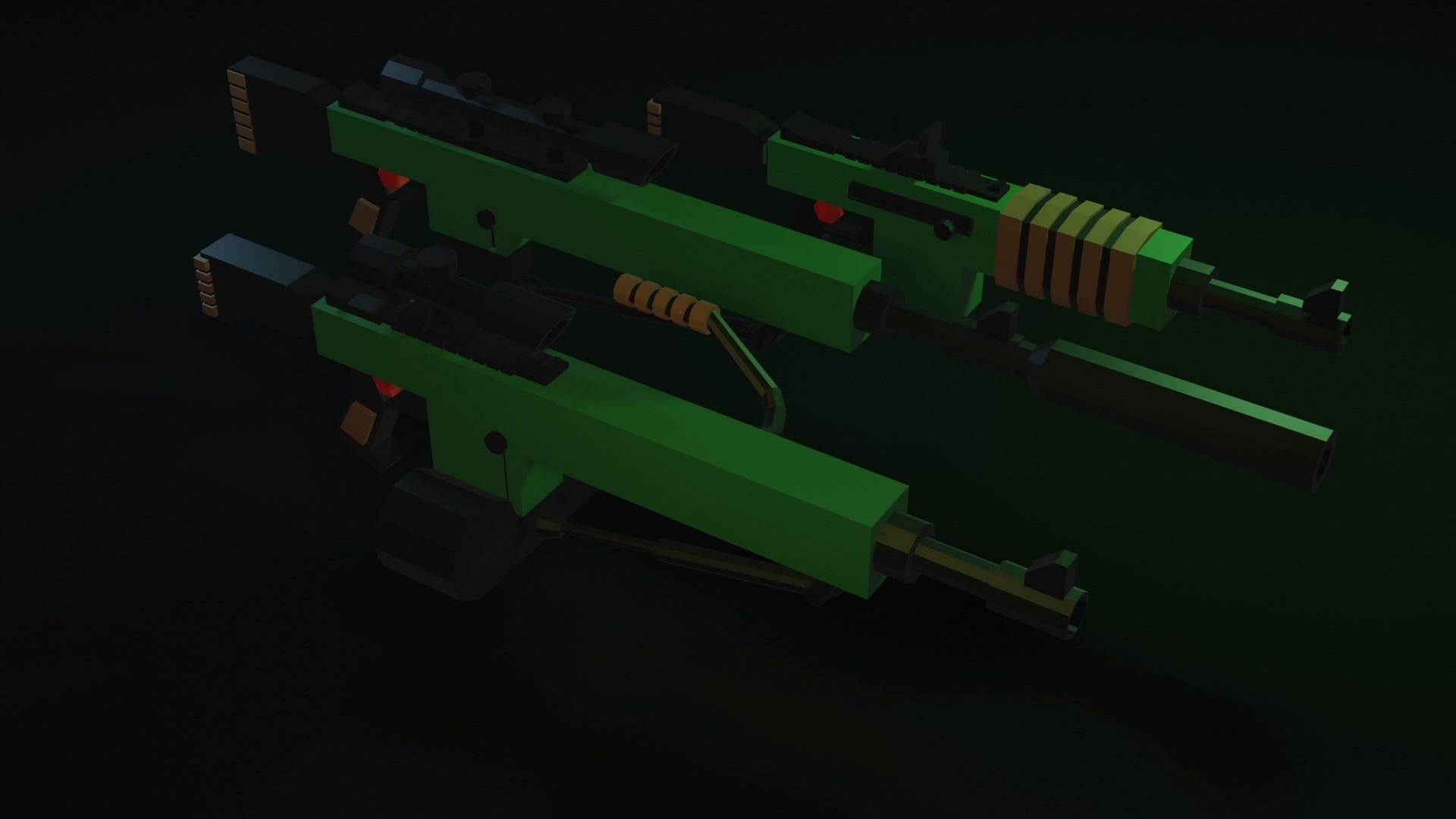 3d Game Ready Low-Poly Weapons two Low-poly 3D model_4
