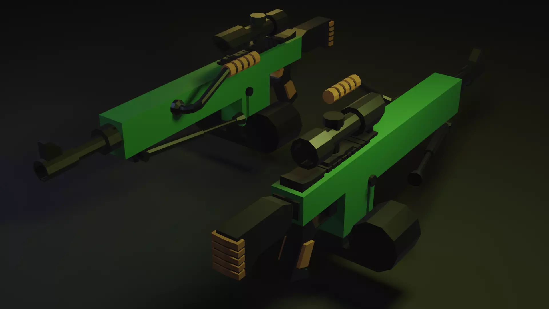 3d Game Ready Low-Poly Weapons two Low-poly 3D model_0