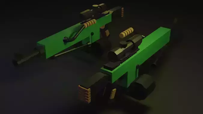 3d Game Ready Low-Poly Weapons two
