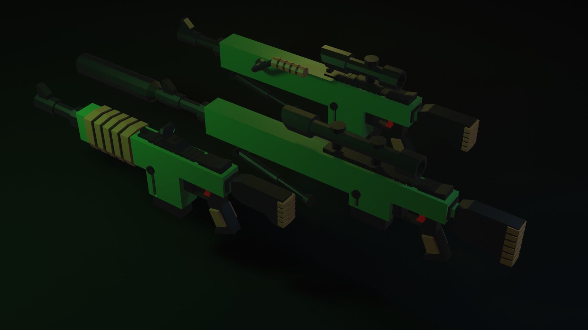 3d Game Ready Low-Poly Weapons two Low-poly 3D model_5