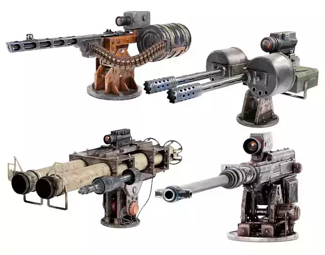 Postapocalypse gun da1 3D Model Collection