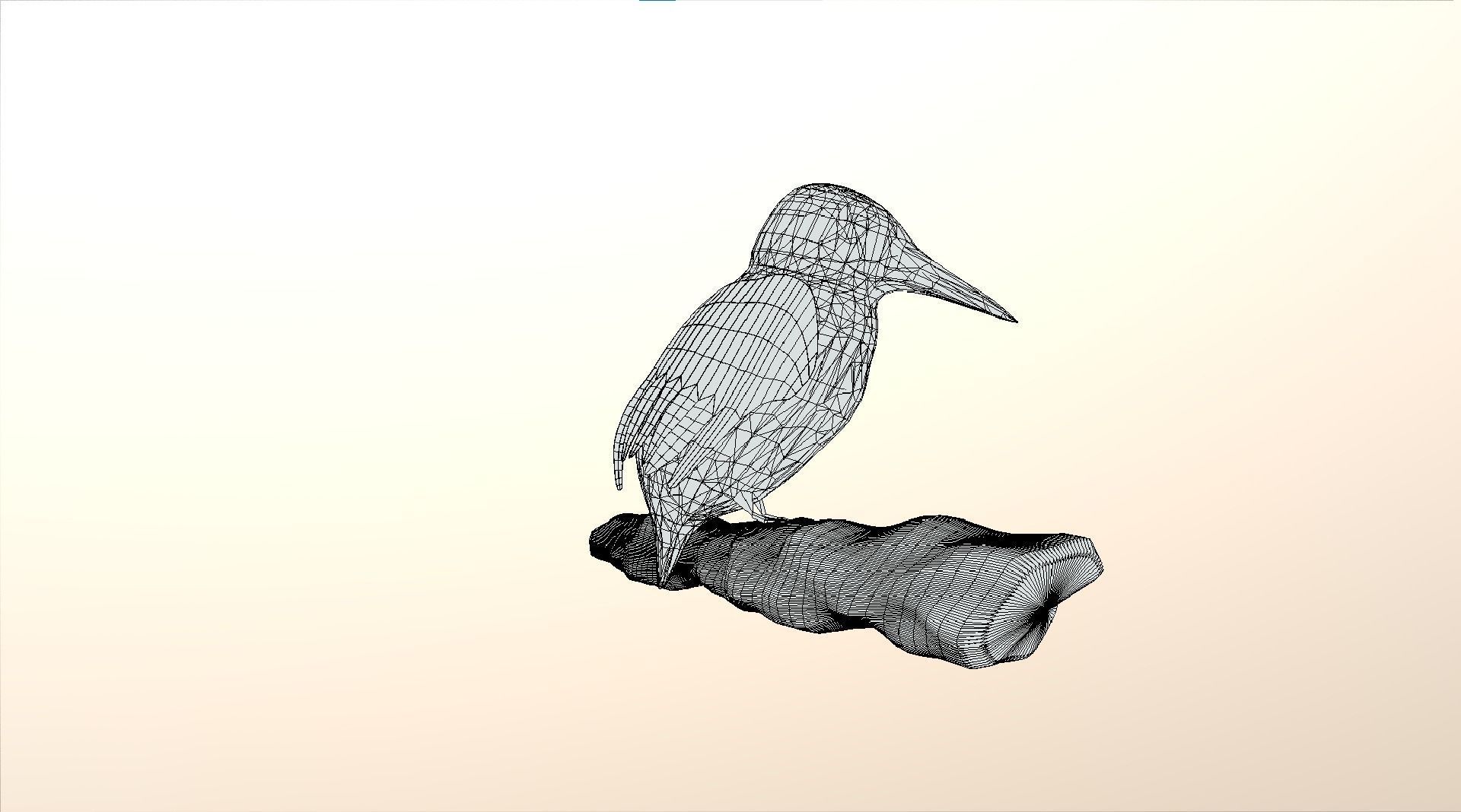 Kingfisher Bird Low-poly 3D model_13