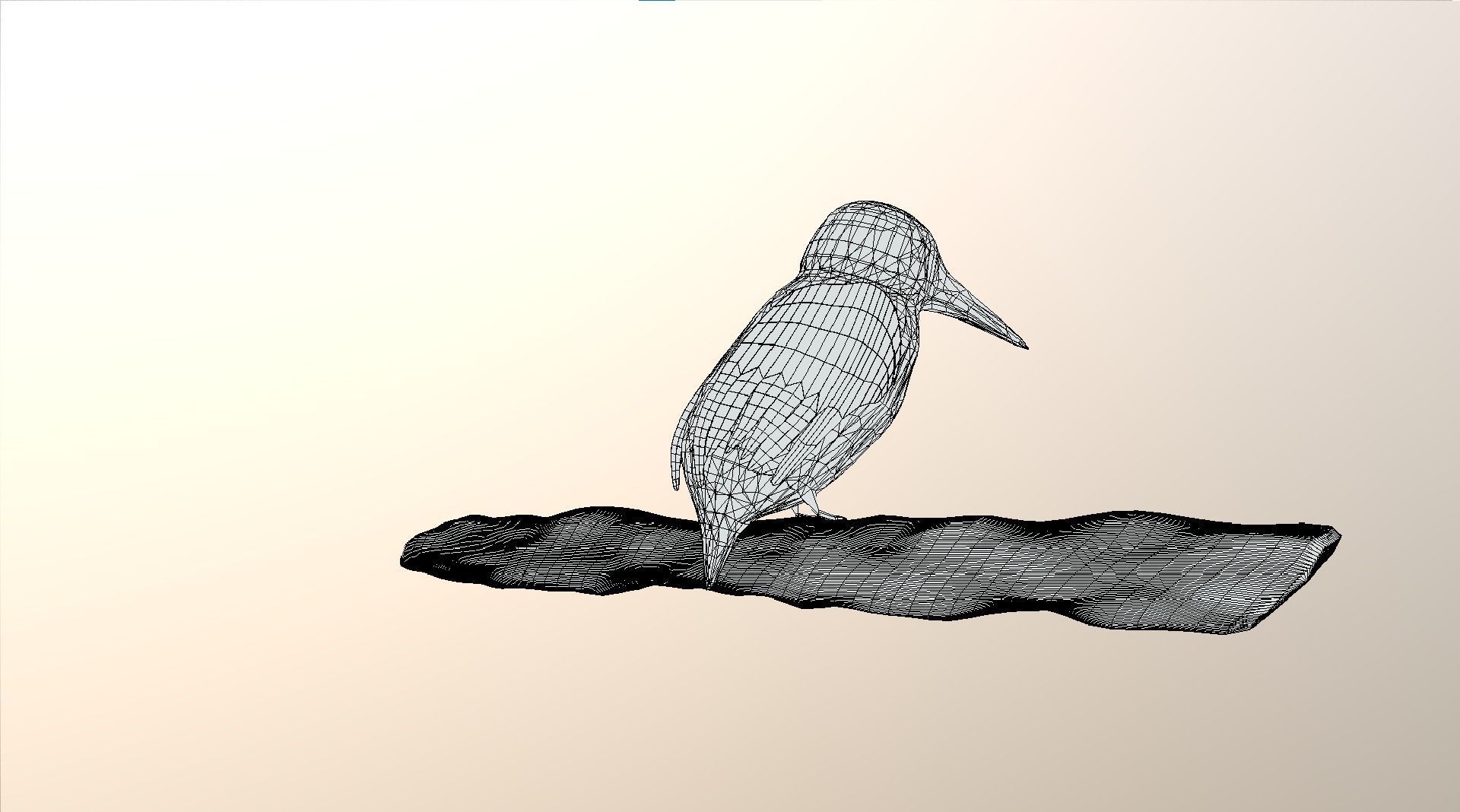 Kingfisher Bird Low-poly 3D model_11