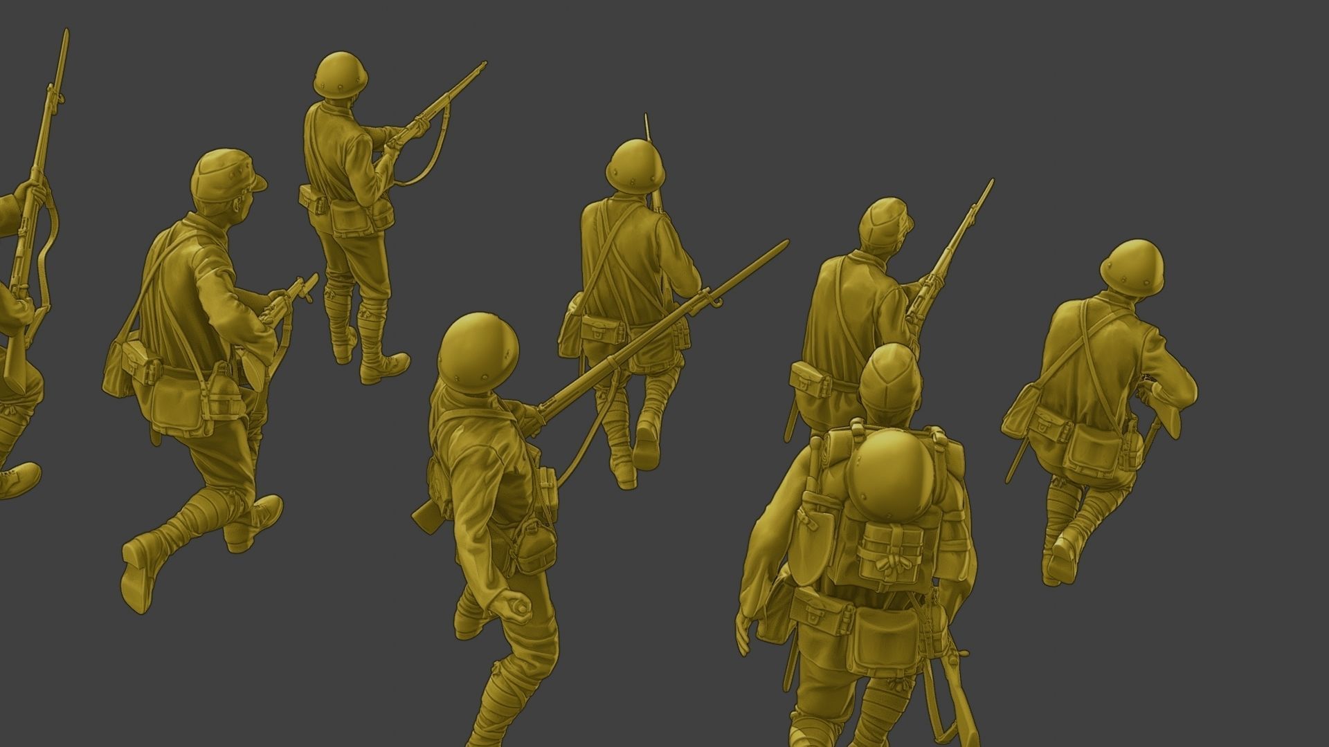 Japanese soldiers ww2 J2 Pack1 3D Model Collection_11