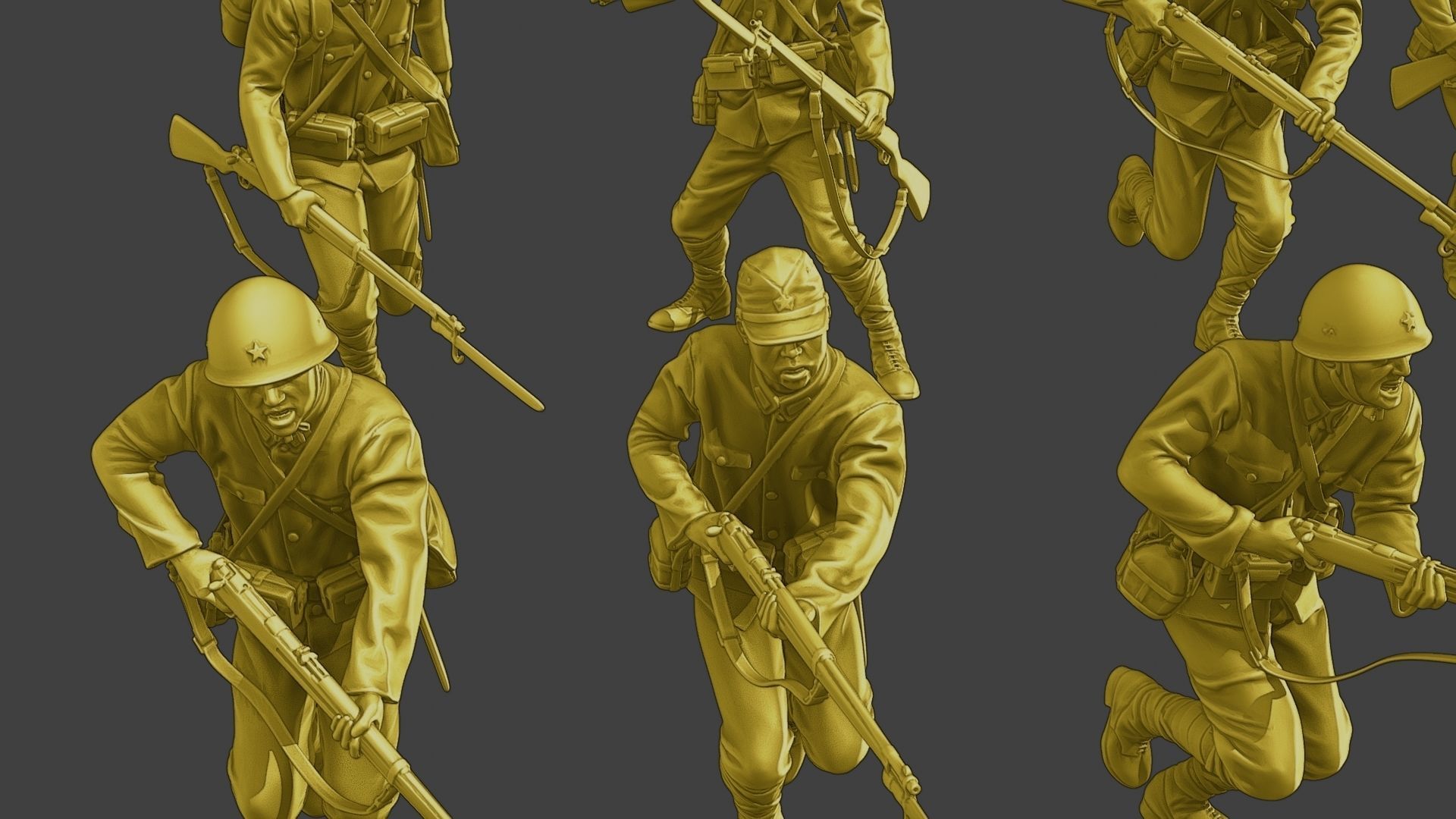 Japanese soldiers ww2 J2 Pack1 3D Model Collection_32