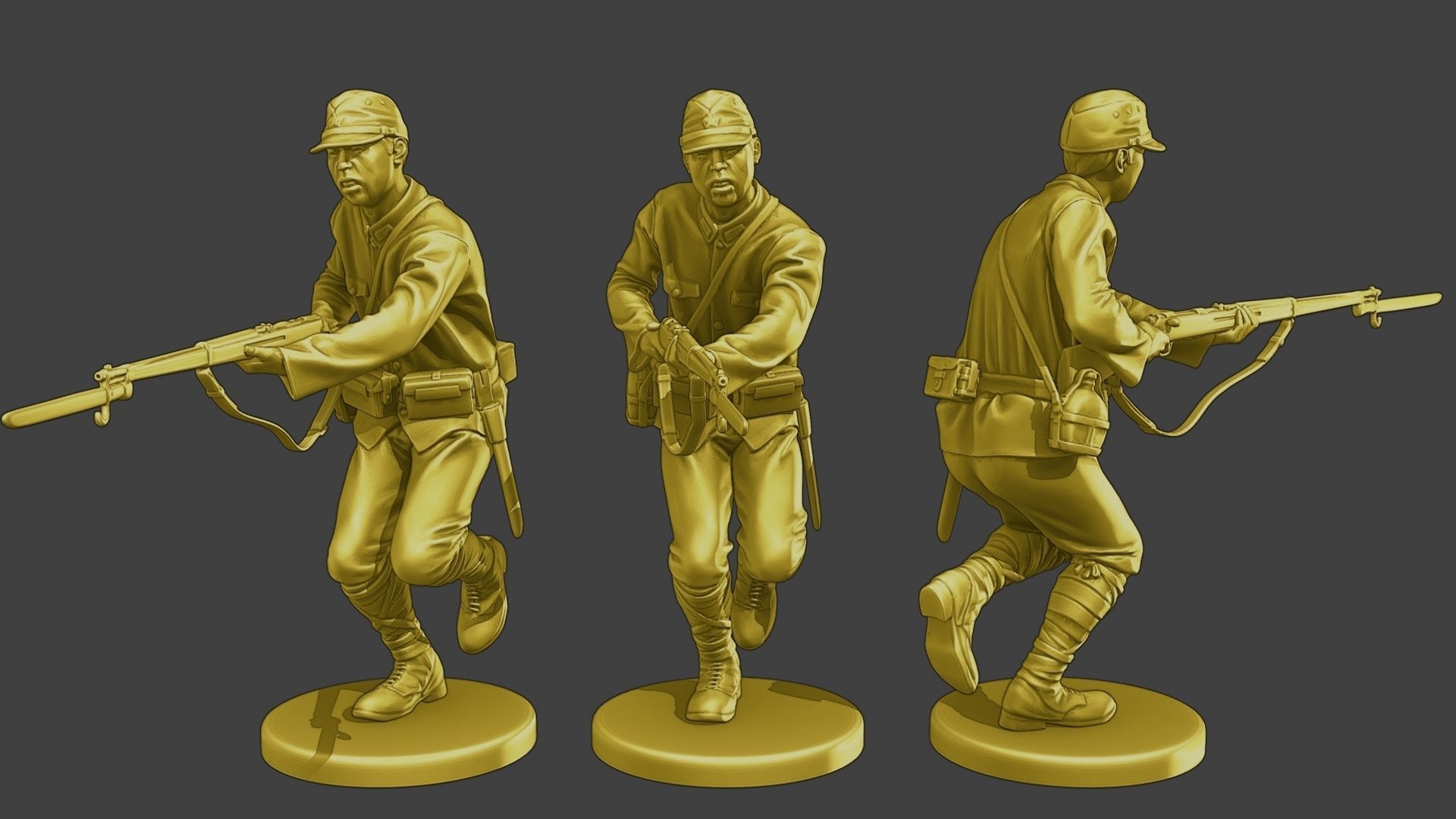 Japanese soldiers ww2 J2 Pack1 3D Model Collection_8