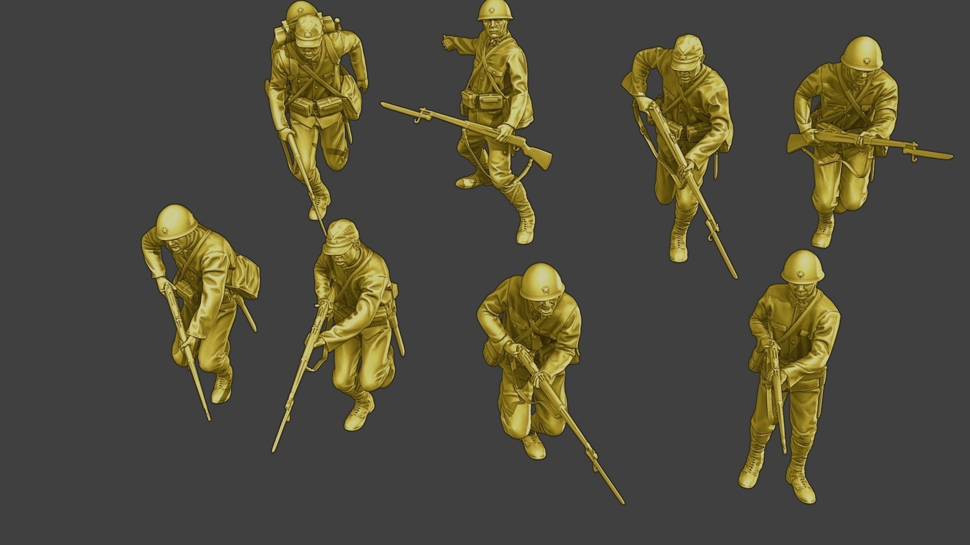 Japanese soldiers ww2 J2 Pack1 3D Model Collection_18
