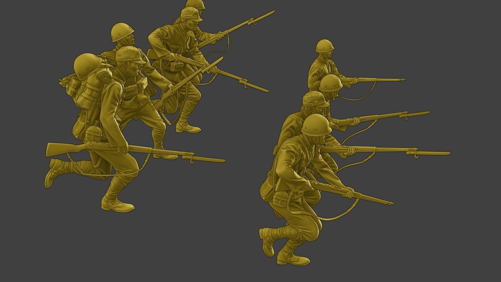 Japanese soldiers ww2 J2 Pack1 3D Model Collection_31