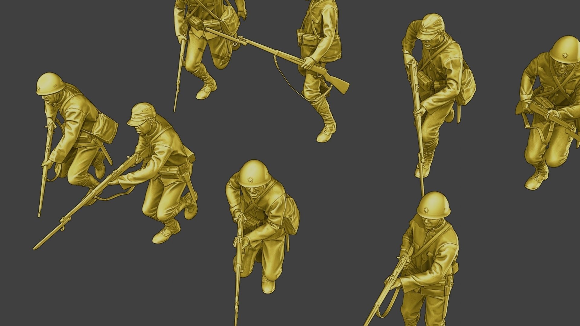 Japanese soldiers ww2 J2 Pack1 3D Model Collection_23