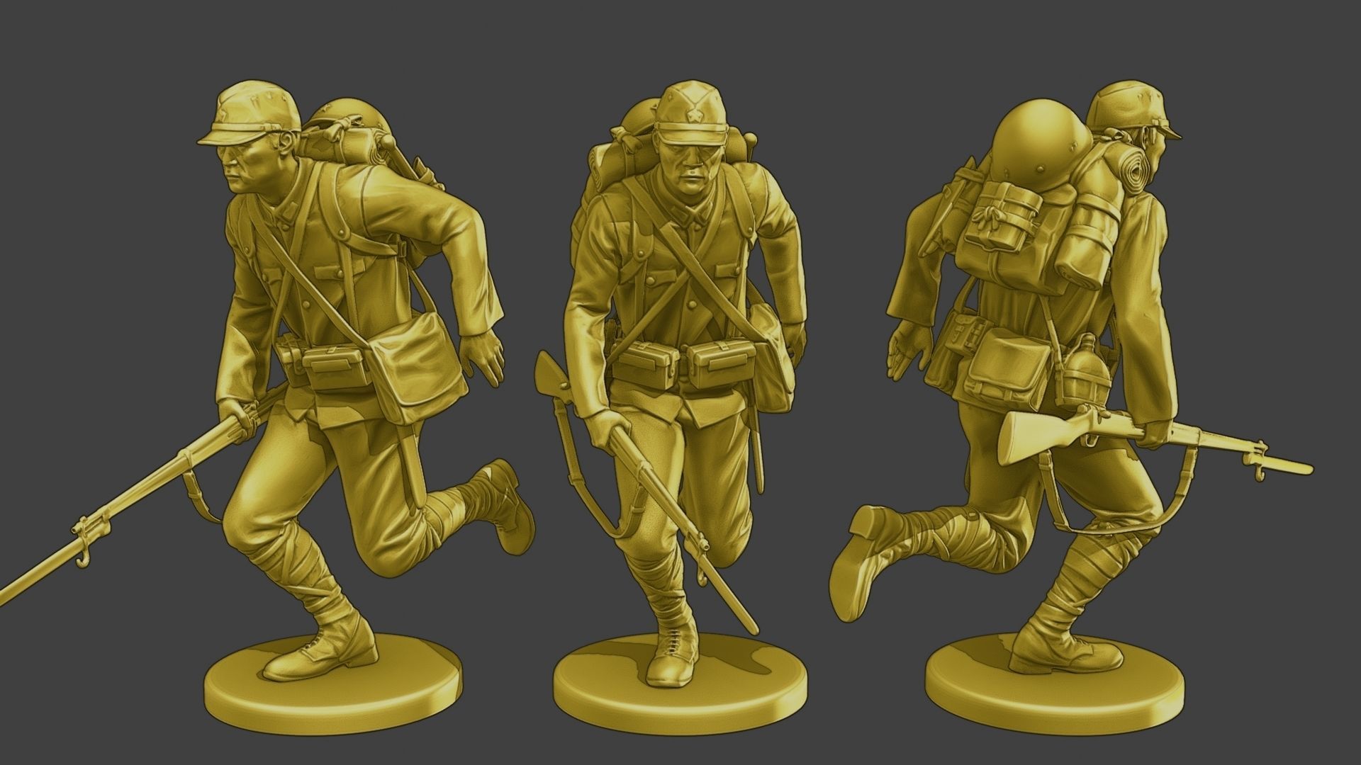 Japanese soldiers ww2 J2 Pack1 3D Model Collection_6