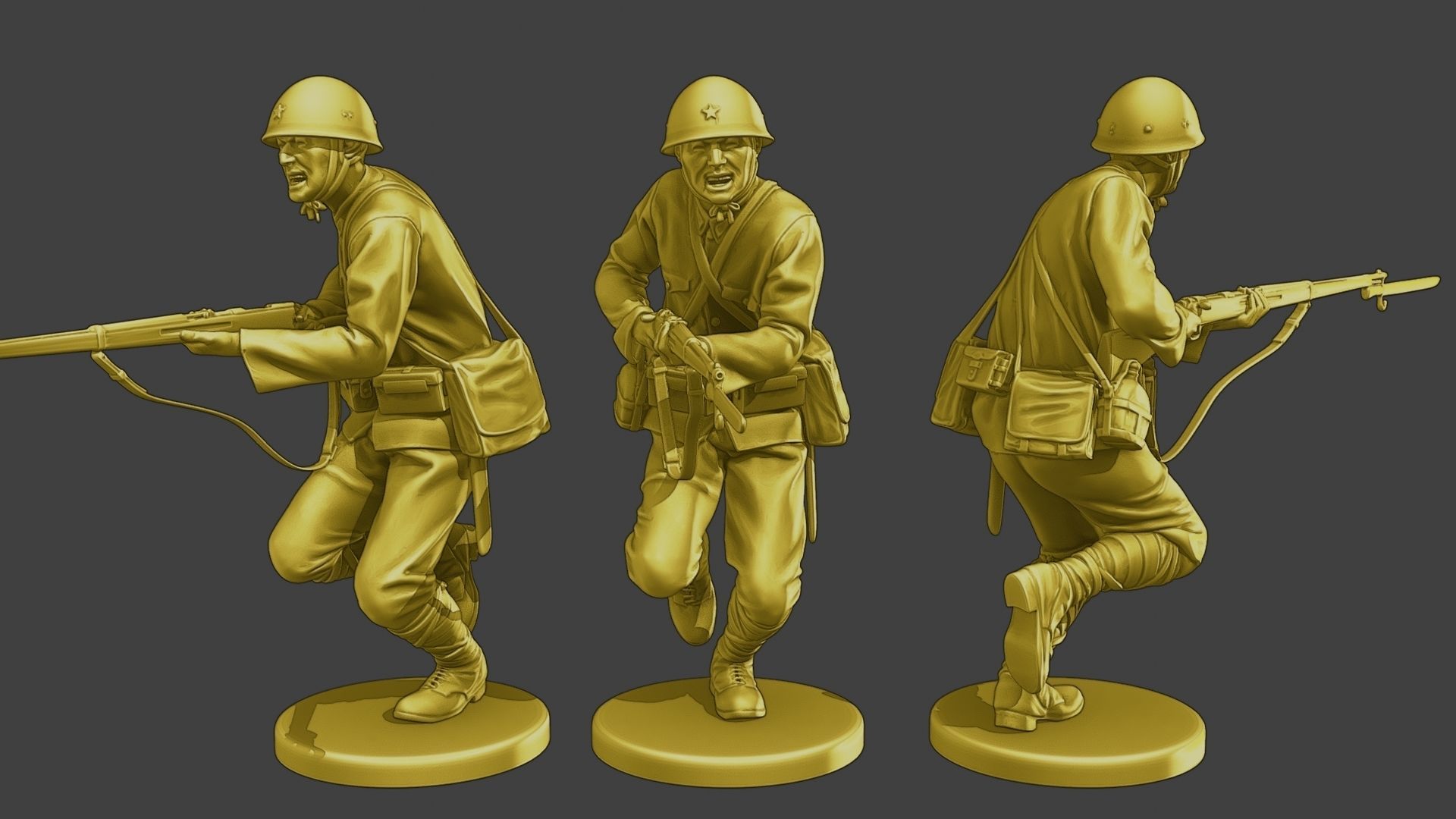 Japanese soldiers ww2 J2 Pack1 3D Model Collection_4