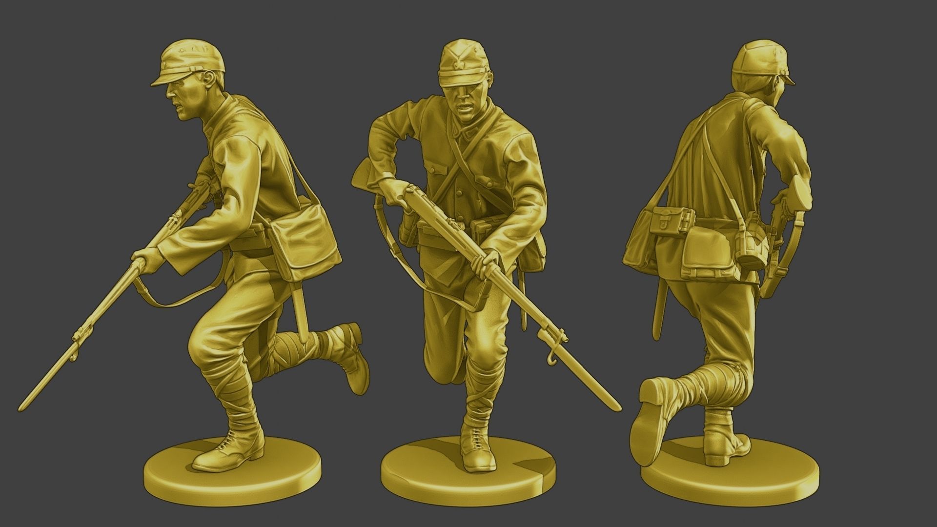 Japanese soldiers ww2 J2 Pack1 3D Model Collection_7