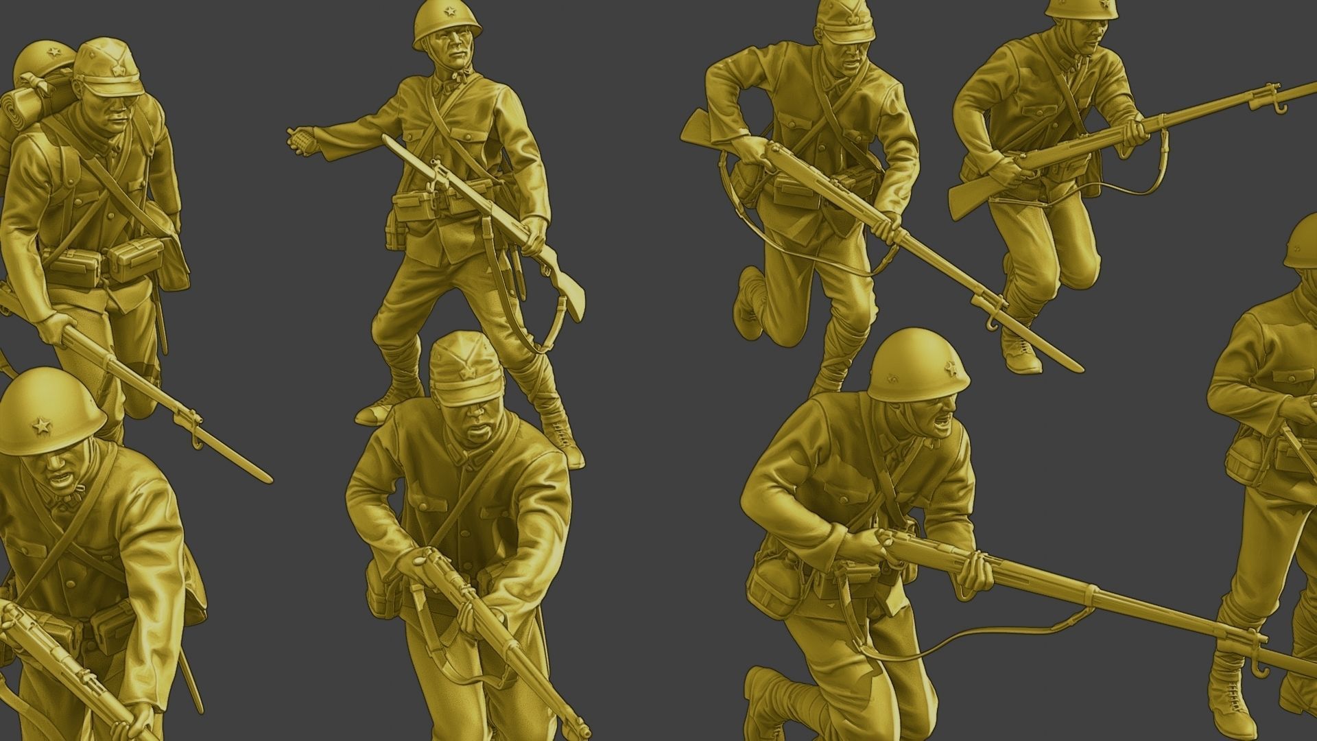 Japanese soldiers ww2 J2 Pack1 3D Model Collection_20