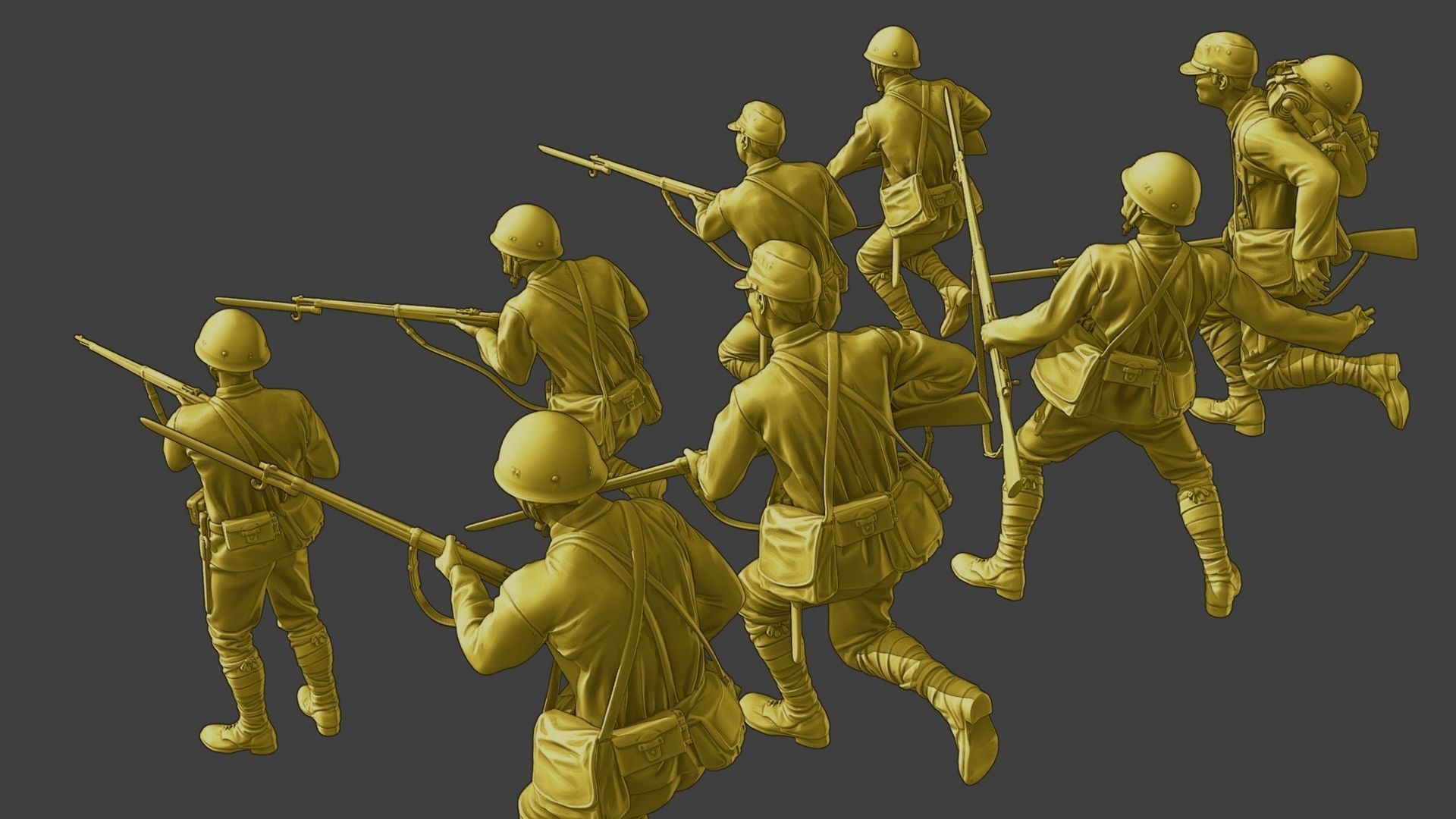 Japanese soldiers ww2 J2 Pack1 3D Model Collection_27