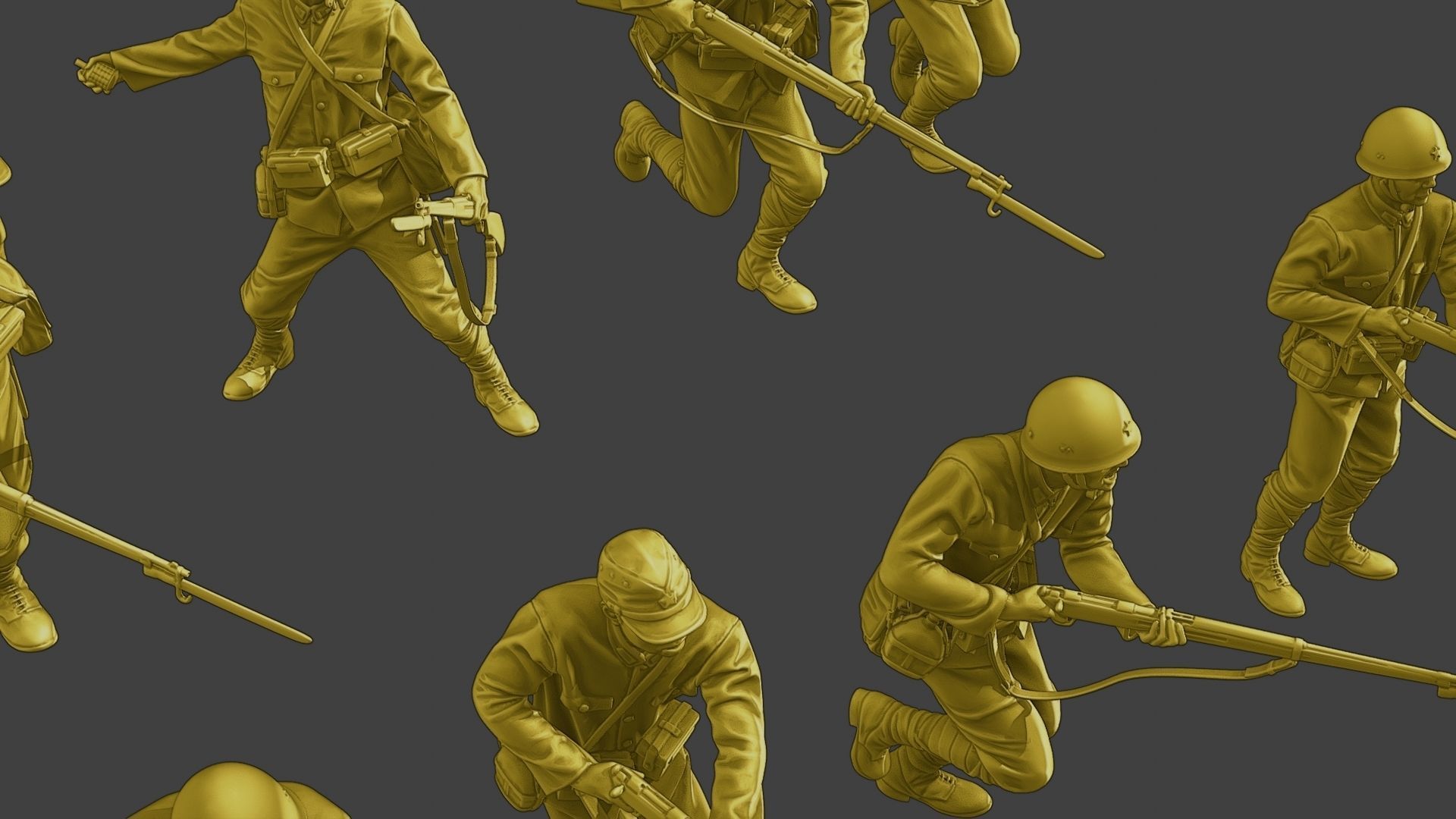 Japanese soldiers ww2 J2 Pack1 3D Model Collection_15