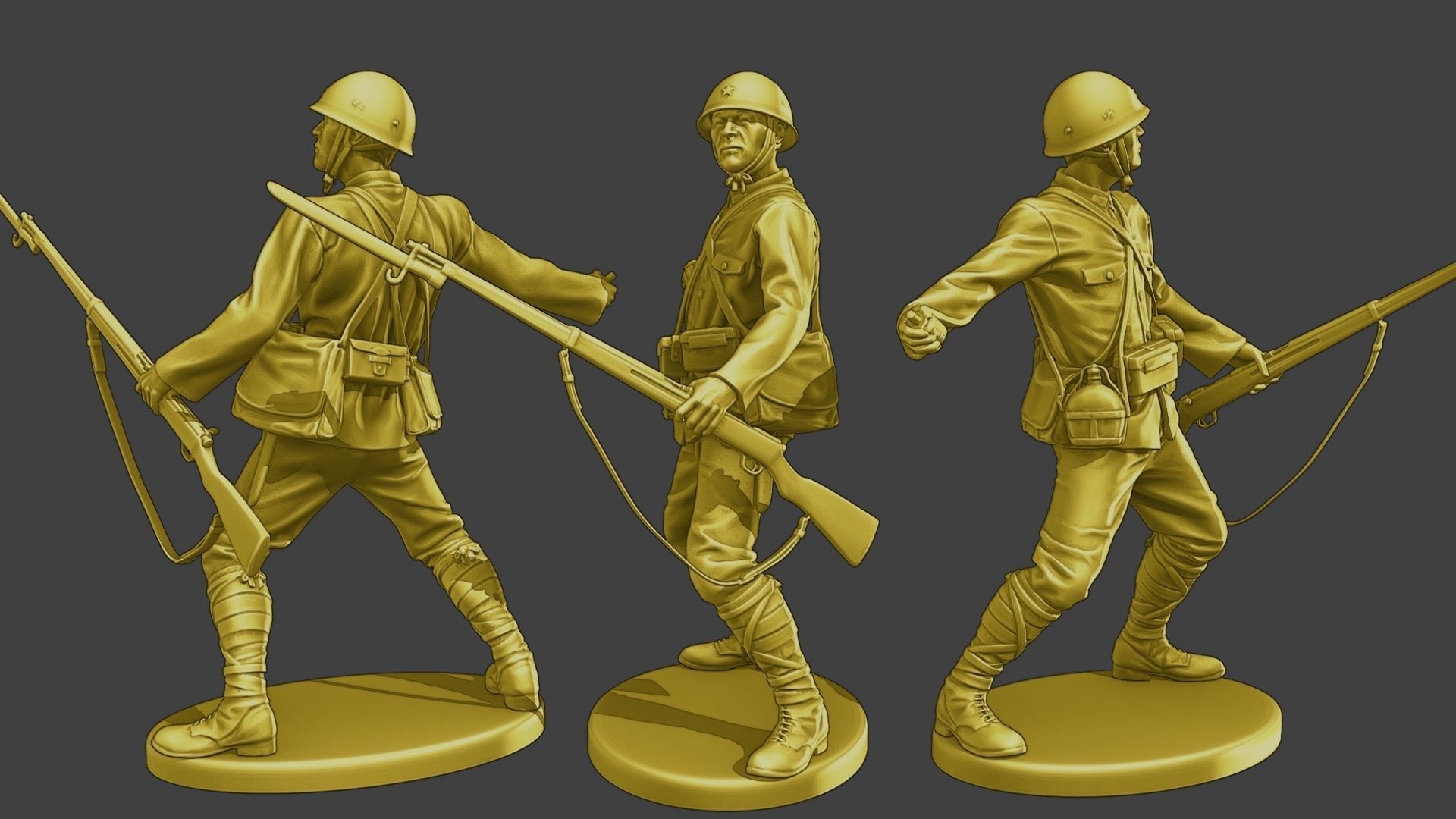 Japanese soldiers ww2 J2 Pack1 3D Model Collection_5
