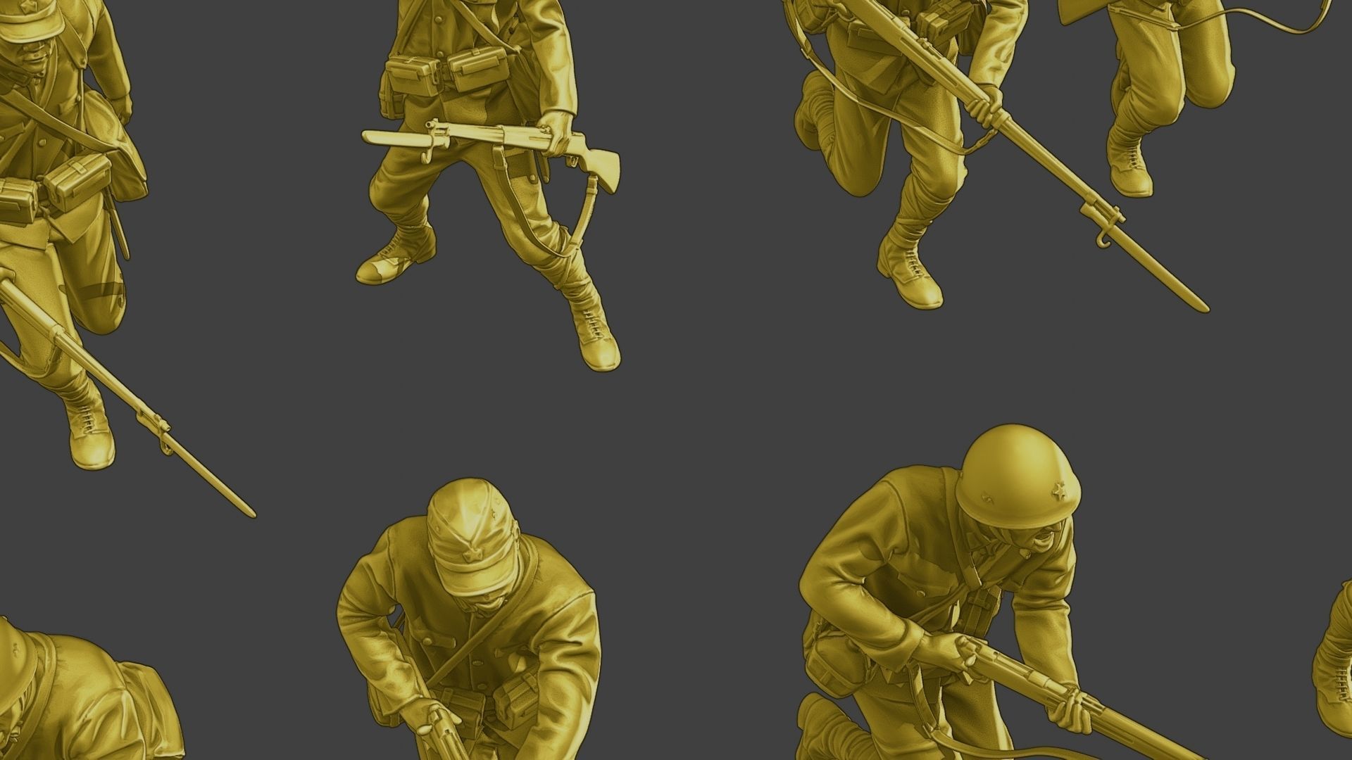Japanese soldiers ww2 J2 Pack1 3D Model Collection_10