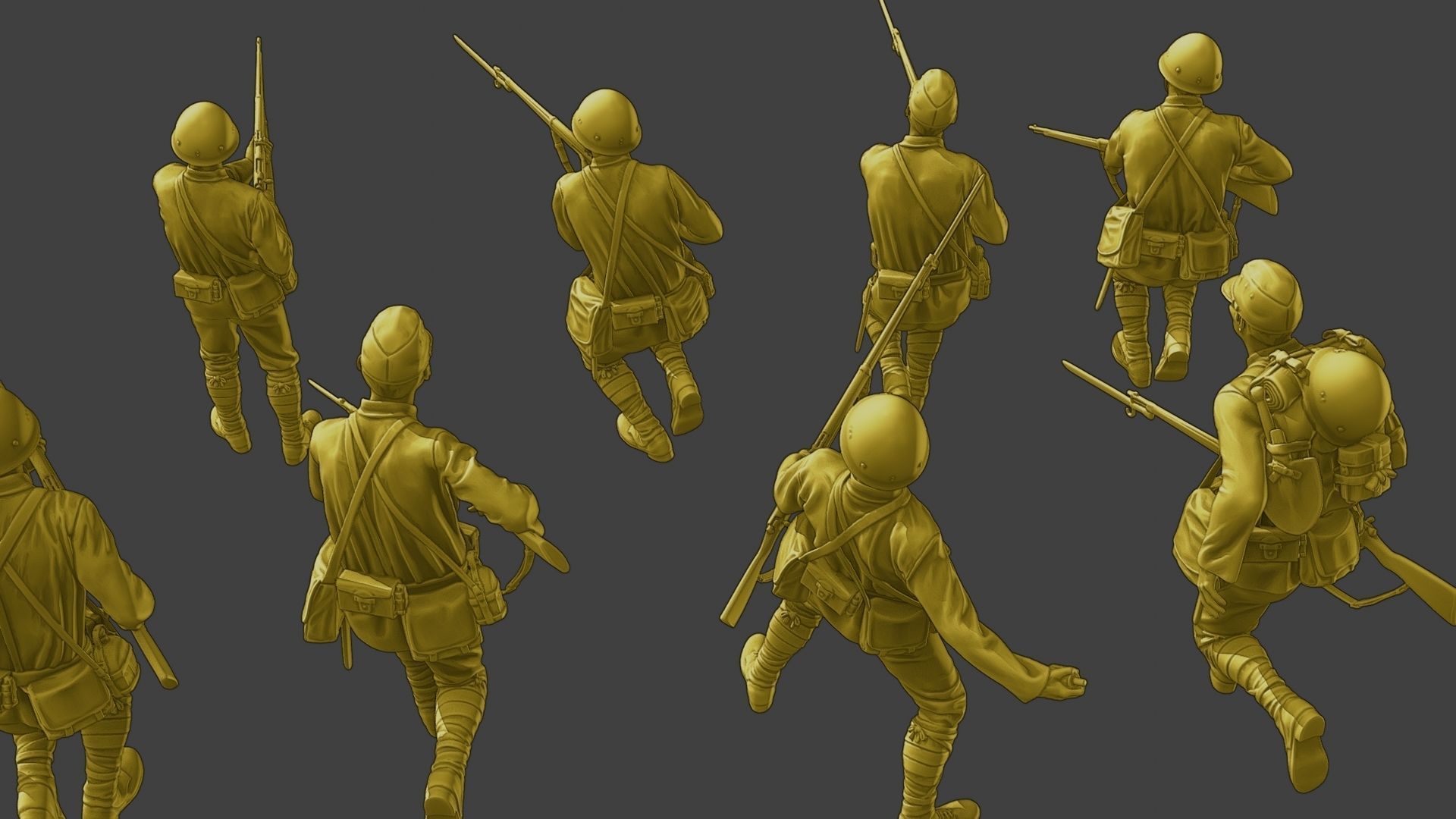 Japanese soldiers ww2 J2 Pack1 3D Model Collection_17
